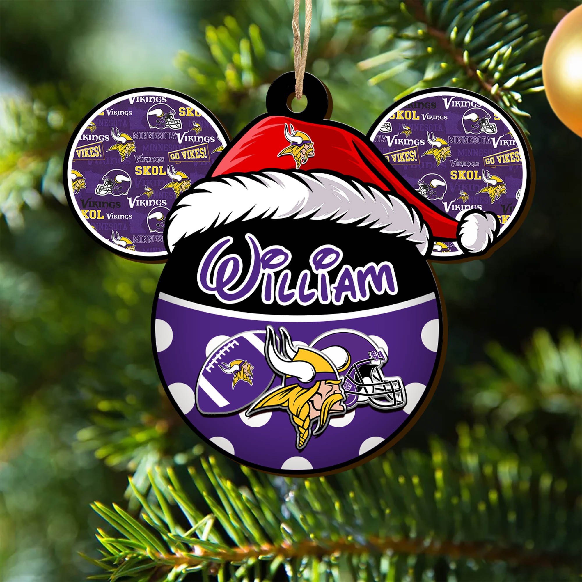 Minnesota Vikings Wooden Ornament 2024 Version Personalized Your Name, Christmas Gifts For Sport Fan, Home Decorations ETHY-53354