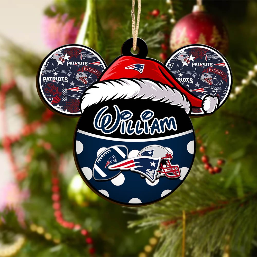 Alternative view of New England Patriots Wooden Ornament 2024 Version Personalized Your Name, Christmas Gifts For Sport Fan, Home Decorations ETHY-53354