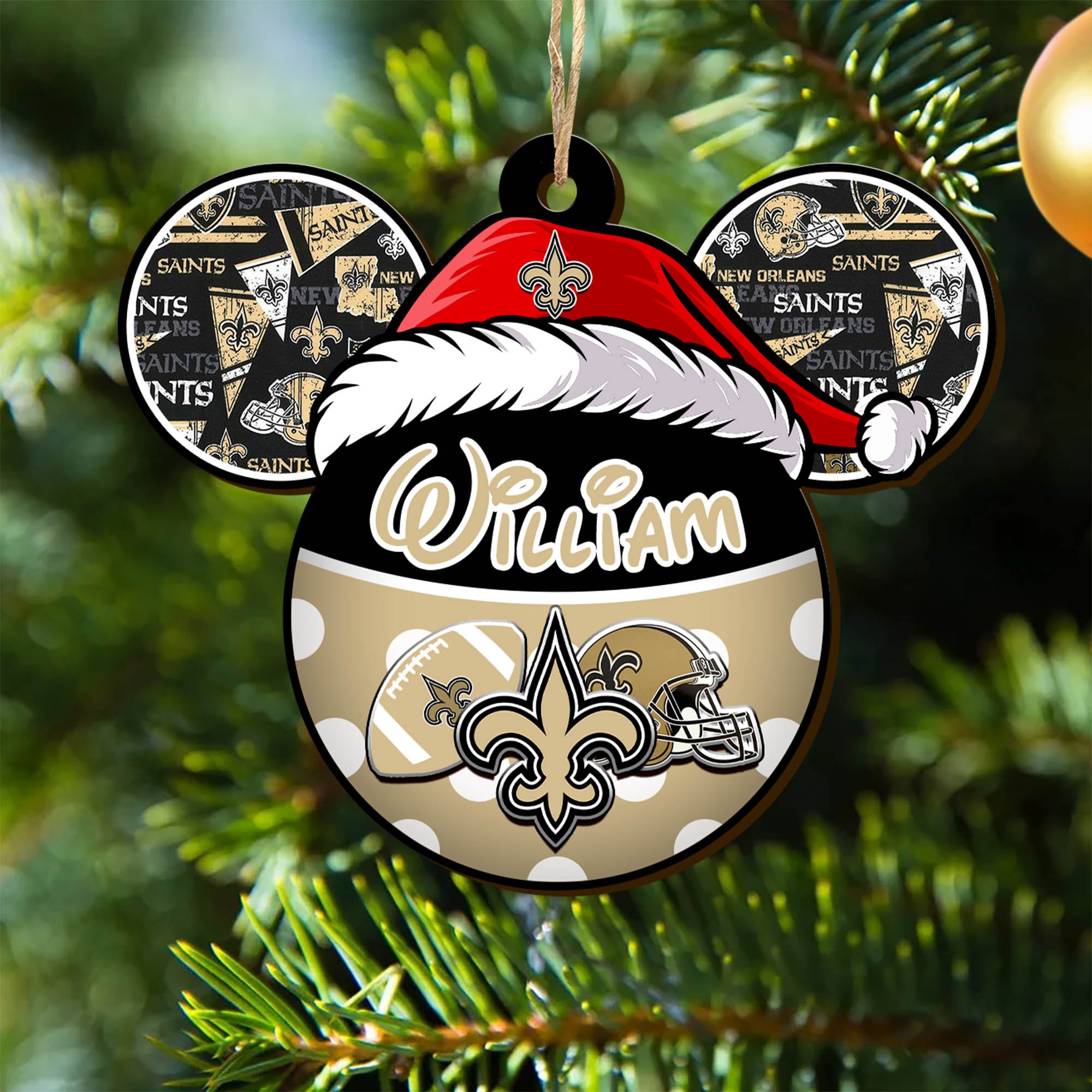 New Orleans Saints Wooden Ornament 2024 Version Personalized Your Name, Christmas Gifts For Sport Fan, Home Decorations ETHY-53354