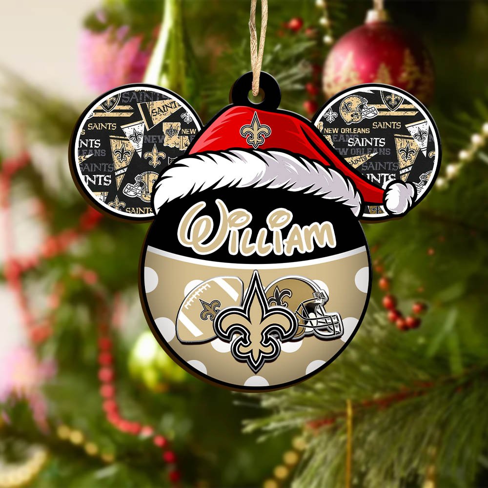 Alternative view of New Orleans Saints Wooden Ornament 2024 Version Personalized Your Name, Christmas Gifts For Sport Fan, Home Decorations ETHY-53354