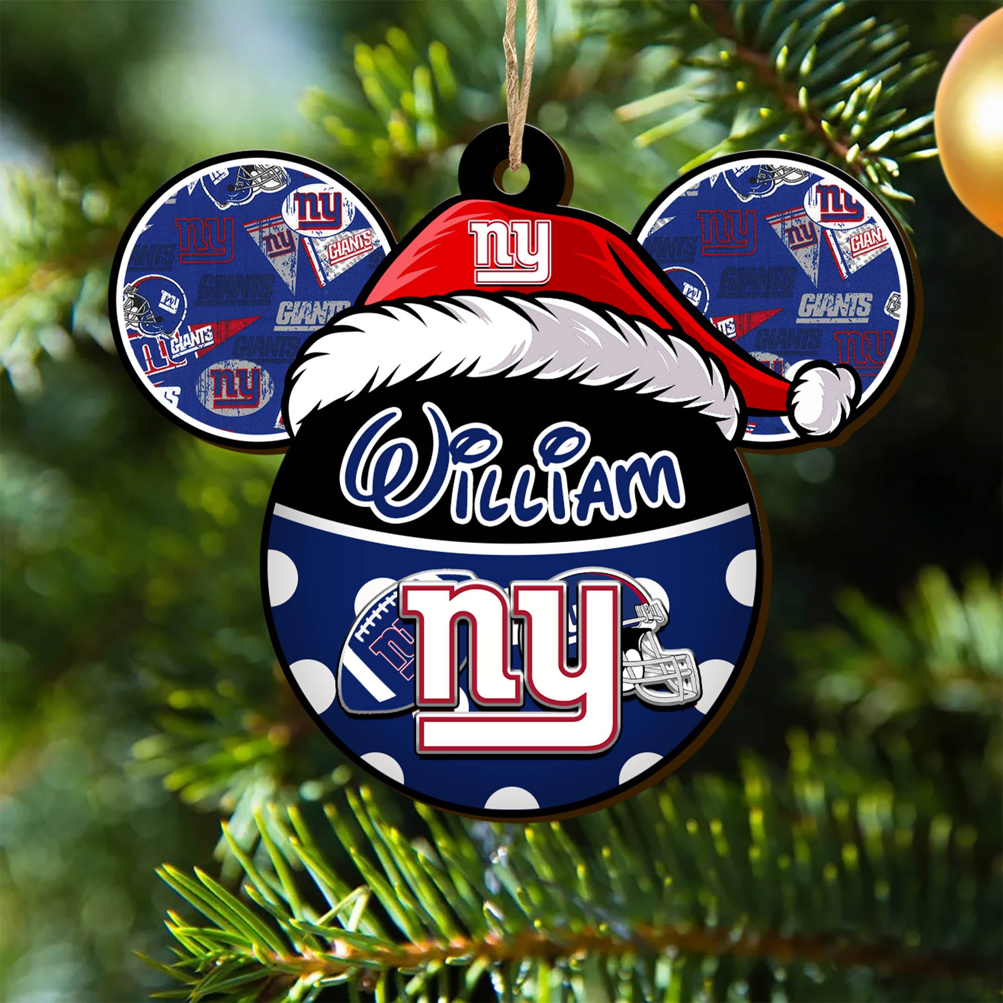 New York Giants Wooden Ornament 2024 Version Personalized Your Name, Christmas Gifts For Sport Fan, Home Decorations ETHY-53354