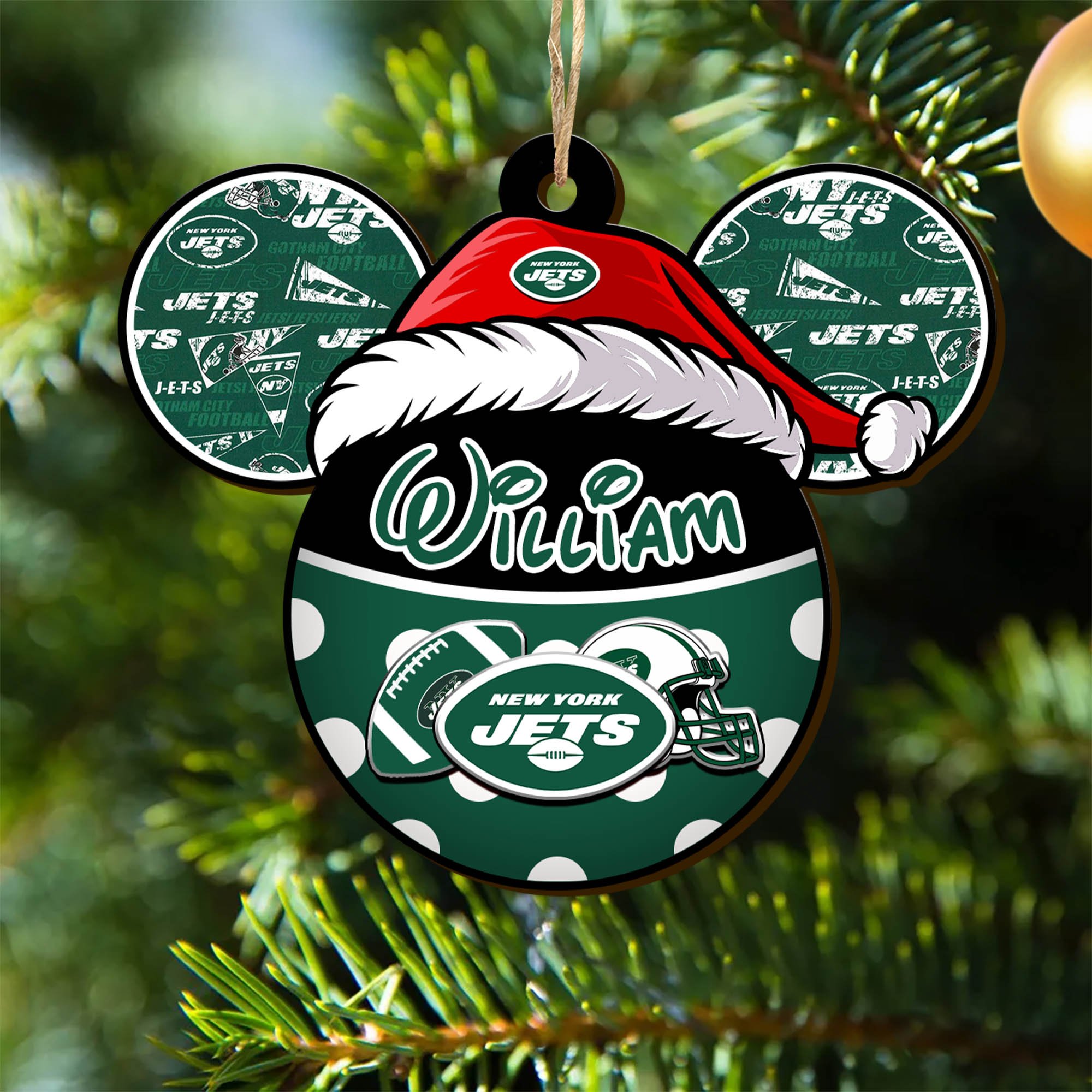 New York Jets Wooden Ornament 2024 Version Personalized Your Name, Christmas Gifts For Sport Fan, Home Decorations ETHY-53354