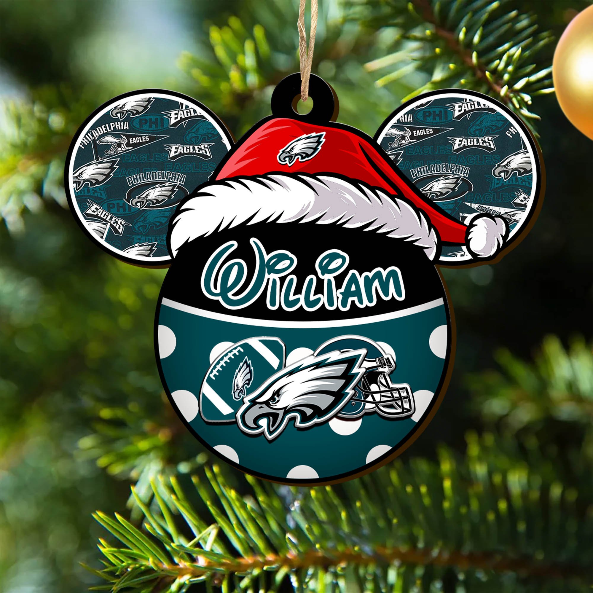 Philadelphia Eagles Wooden Ornament 2024 Version Personalized Your Name, Christmas Gifts For Sport Fan, Home Decorations ETHY-53354
