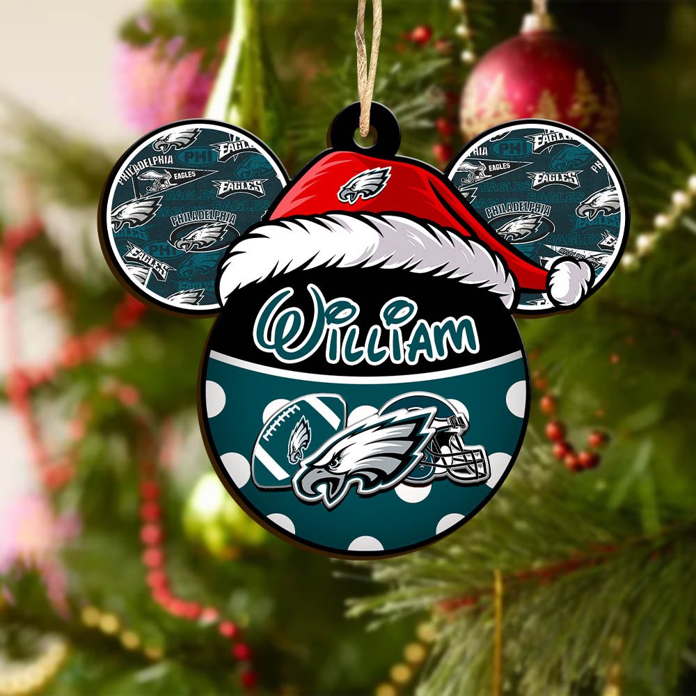 Alternative view of Philadelphia Eagles Wooden Ornament 2024 Version Personalized Your Name, Christmas Gifts For Sport Fan, Home Decorations ETHY-53354