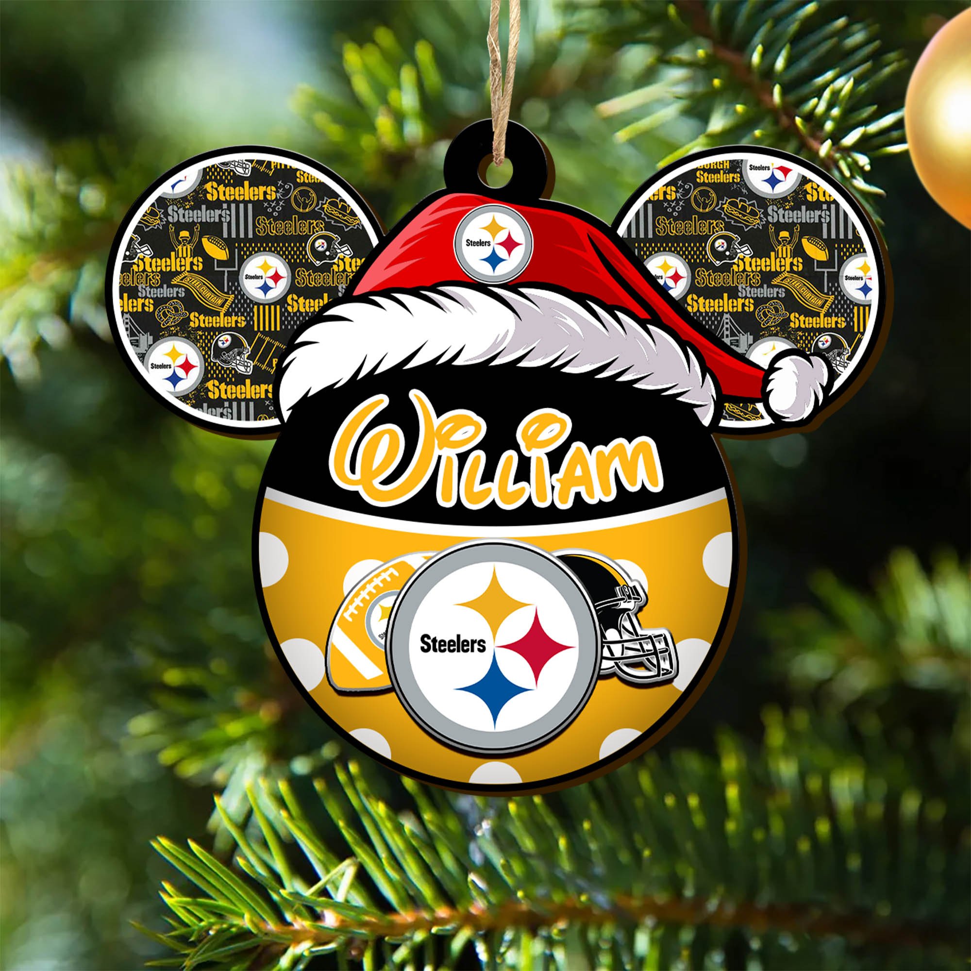 Pittsburgh Steelers Wooden Ornament 2024 Version Personalized Your Name, Christmas Gifts For Sport Fan, Home Decorations ETHY-53354