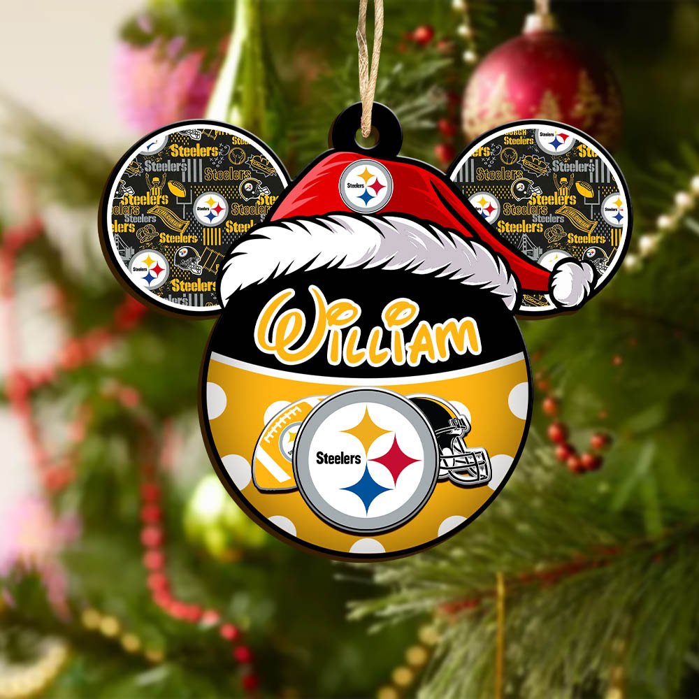 Alternative view of Pittsburgh Steelers Wooden Ornament 2024 Version Personalized Your Name, Christmas Gifts For Sport Fan, Home Decorations ETHY-53354