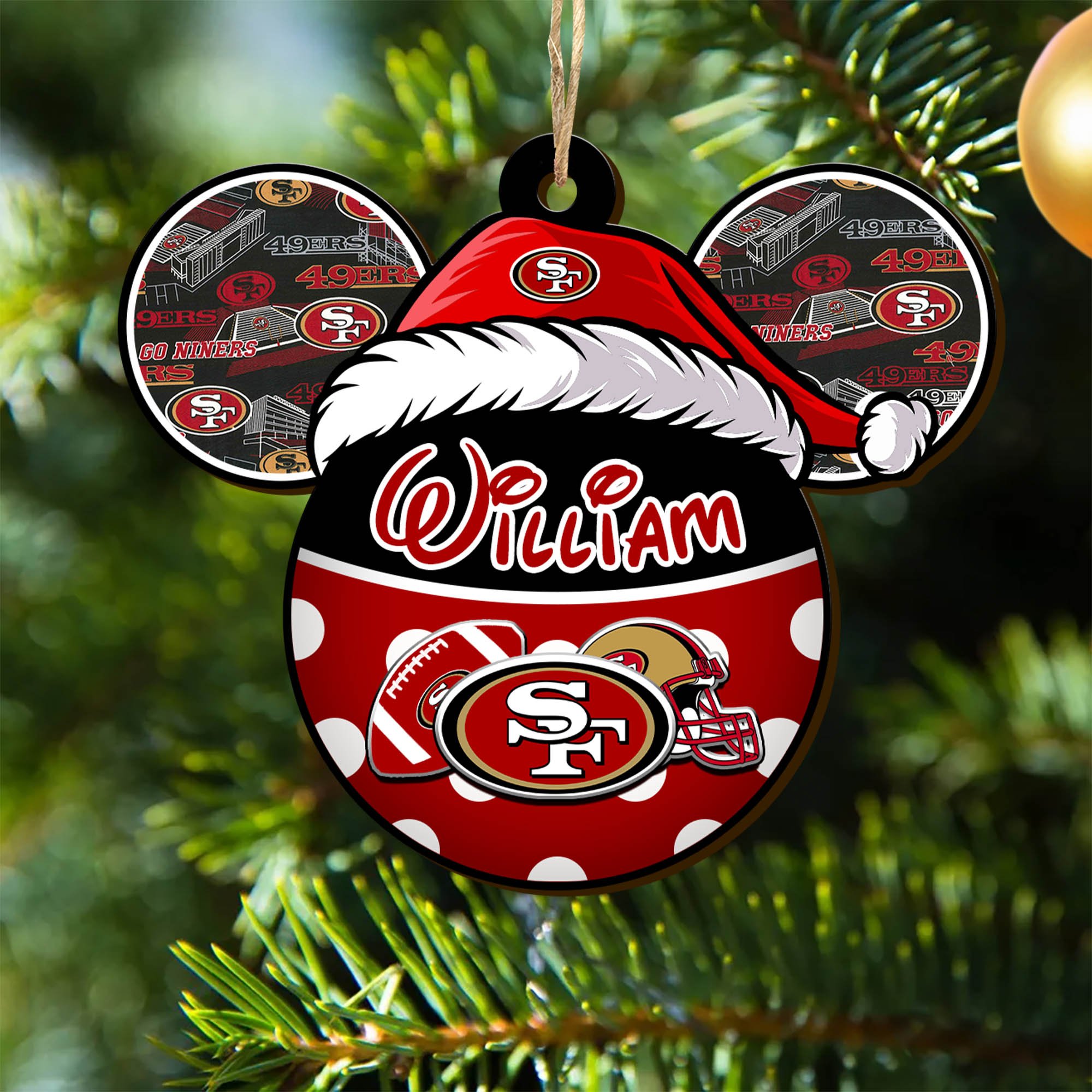 San Francisco 49ers Wooden Ornament 2024 Version Personalized Your Name, Christmas Gifts For Sport Fan, Home Decorations ETHY-53354