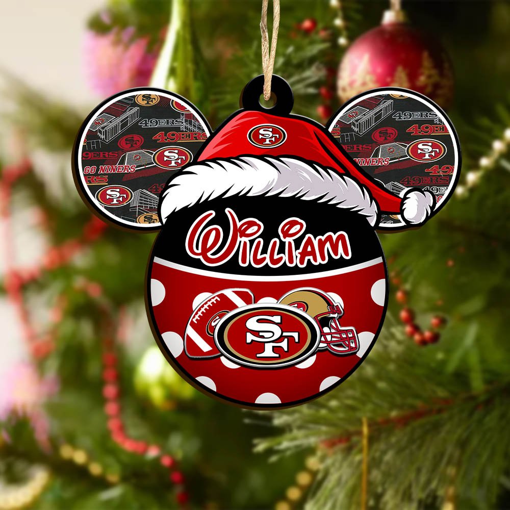 Alternative view of San Francisco 49ers Wooden Ornament 2024 Version Personalized Your Name, Christmas Gifts For Sport Fan, Home Decorations ETHY-53354