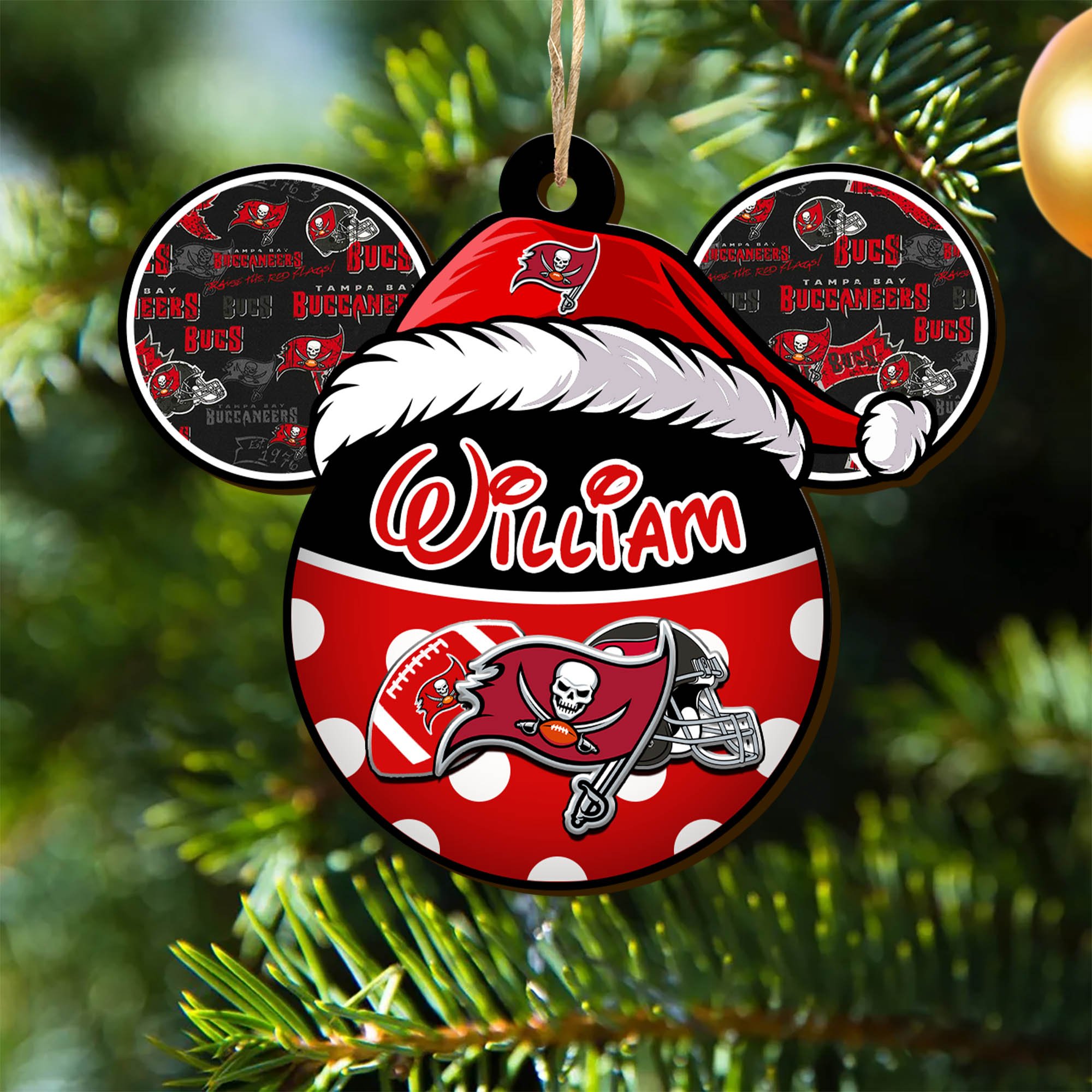 Tampa Bay Buccaneers Wooden Ornament 2024 Version Personalized Your Name, Christmas Gifts For Sport Fan, Home Decorations ETHY-53354