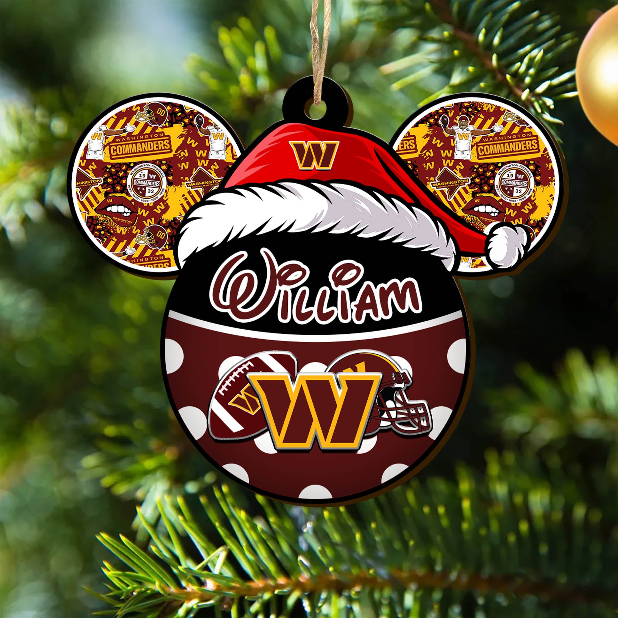 Washington Commanders Wooden Ornament 2024 Version Personalized Your Name, Christmas Gifts For Sport Fan, Home Decorations ETHY-53354