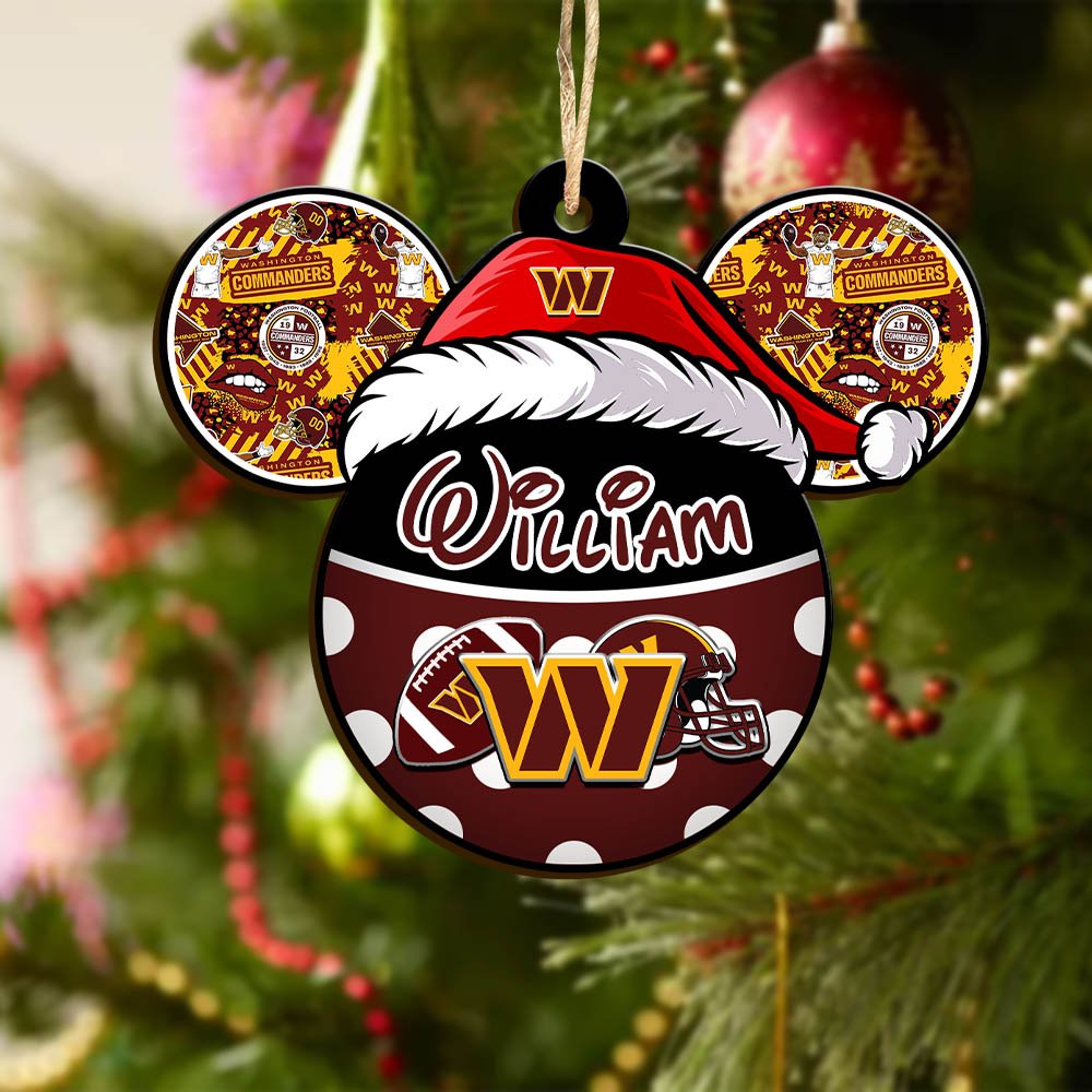 Alternative view of Washington Commanders Wooden Ornament 2024 Version Personalized Your Name, Christmas Gifts For Sport Fan, Home Decorations ETHY-53354