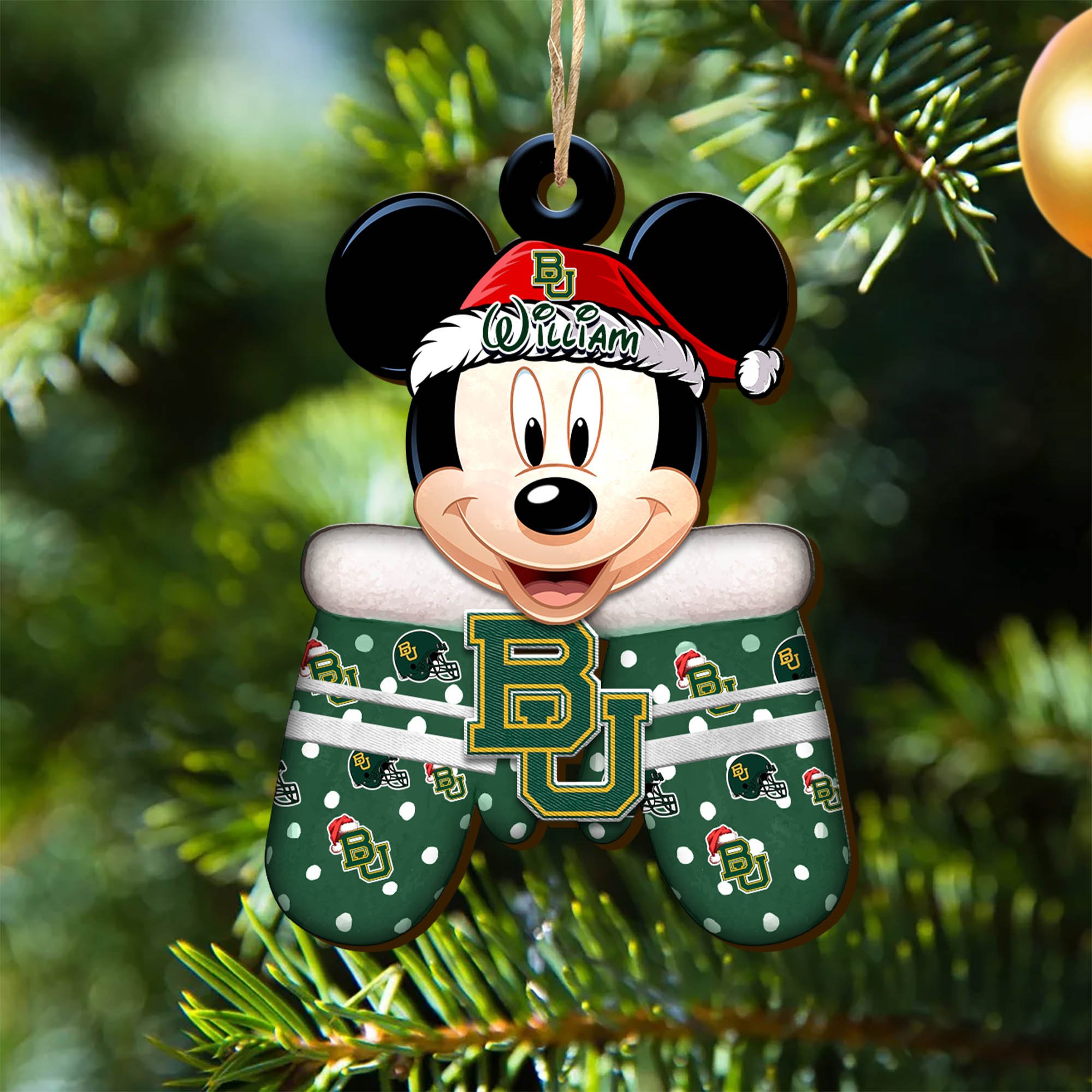Baylor Bears Team Wooden Ornament 2024 Version Personalized Your Name, Christmas Gifts For Fan, Christmas Tree Decorations ETHY-53360