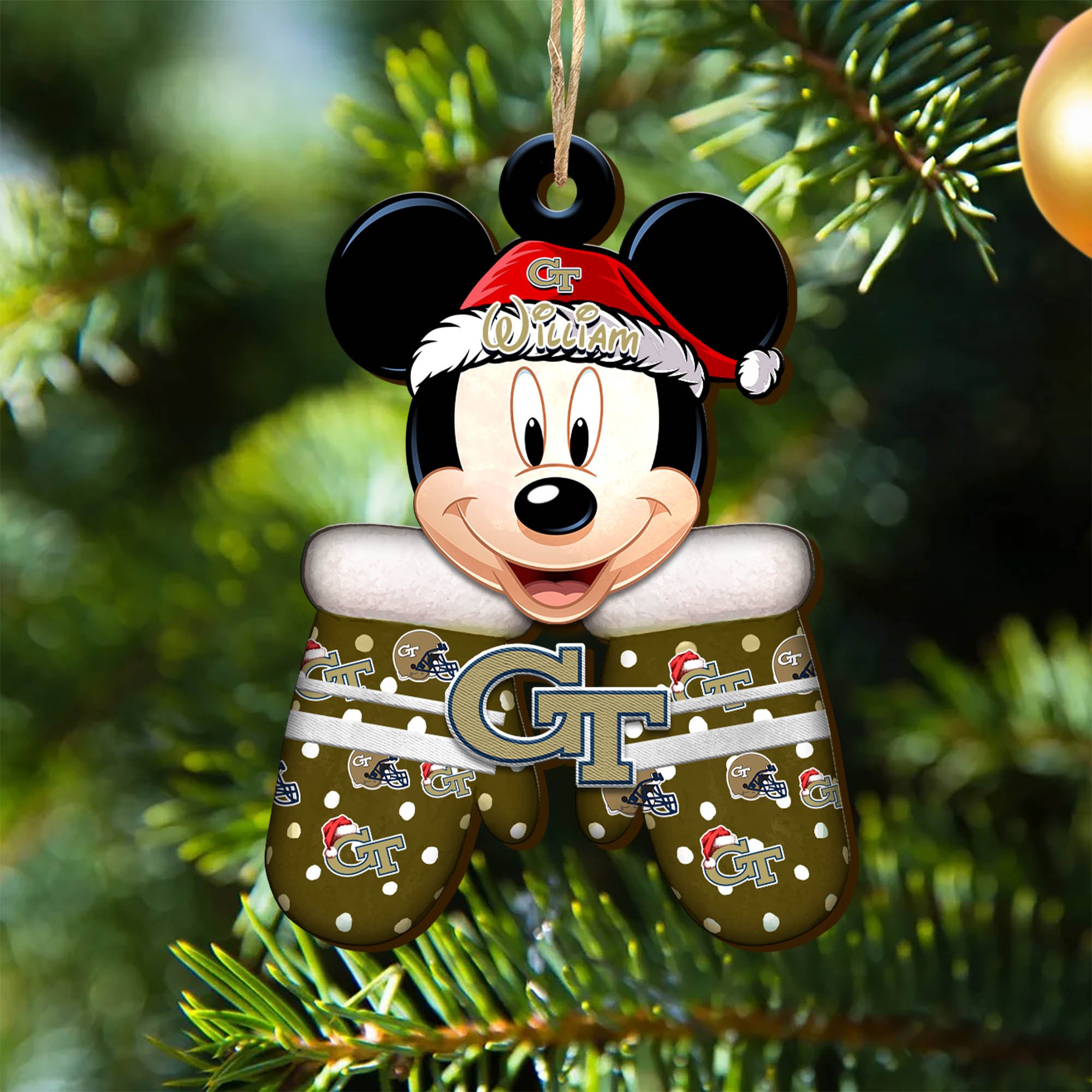 Georgia Tech Yellow Jackets Team Wooden Ornament 2024 Version Personalized Your Name, Christmas Gifts For Fan, Christmas Tree Decorations ETHY-53360