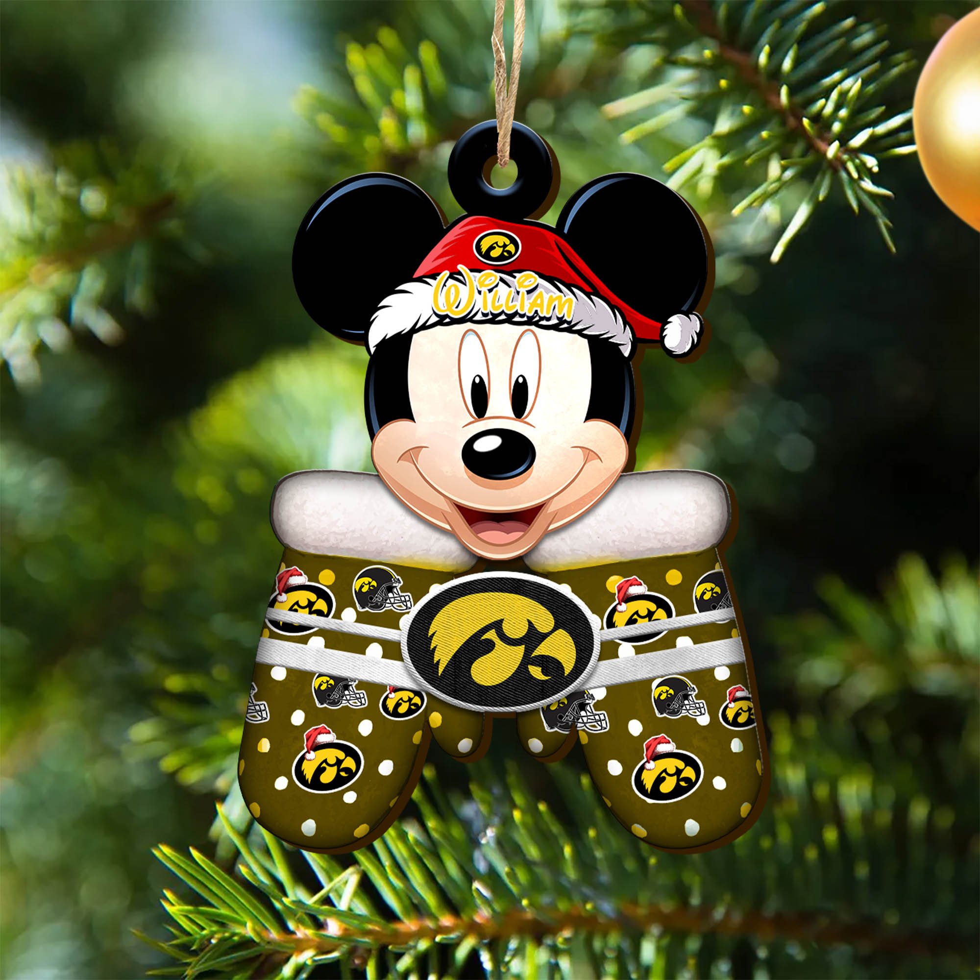 Iowa Hawkeyes Team Wooden Ornament 2024 Version Personalized Your Name, Christmas Gifts For Fan, Christmas Tree Decorations ETHY-53360