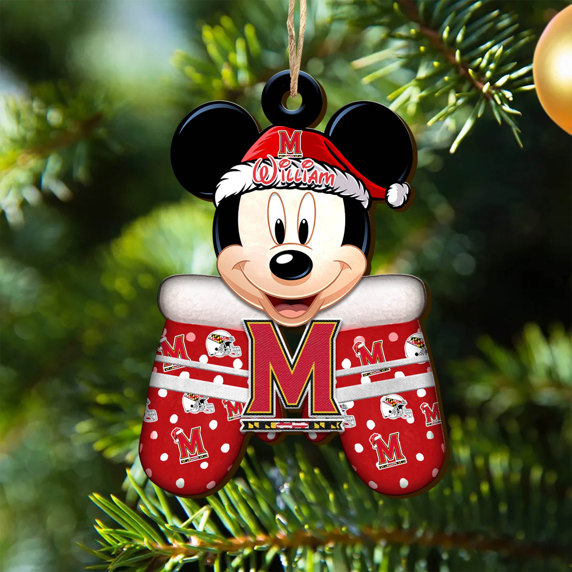 Maryland Terrapins Team Wooden Ornament 2024 Version Personalized Your Name, Christmas Gifts For Fan, Christmas Tree Decorations ETHY-53360