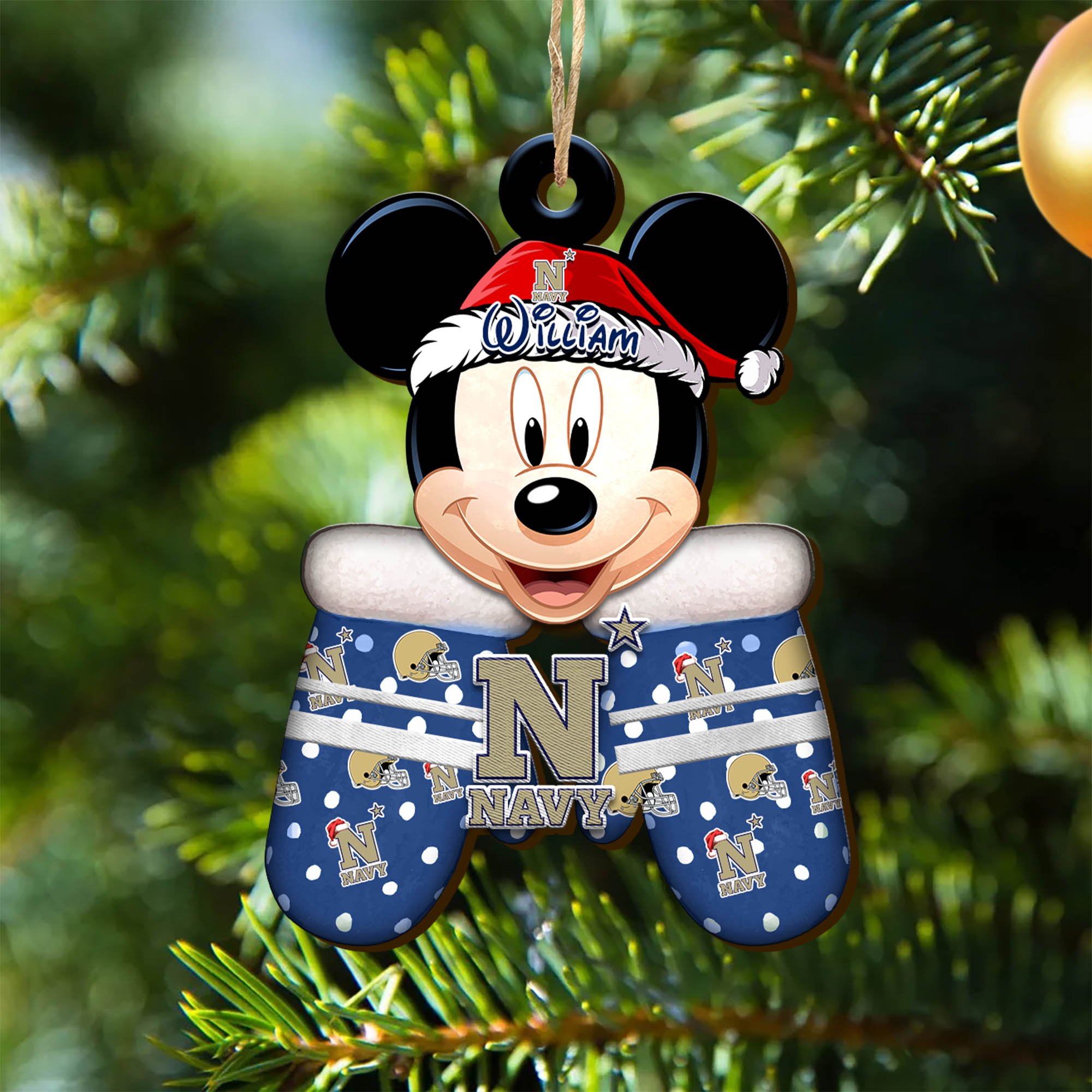 Navy Midshipmen Team Wooden Ornament 2024 Version Personalized Your Name, Christmas Gifts For Fan, Christmas Tree Decorations ETHY-53360