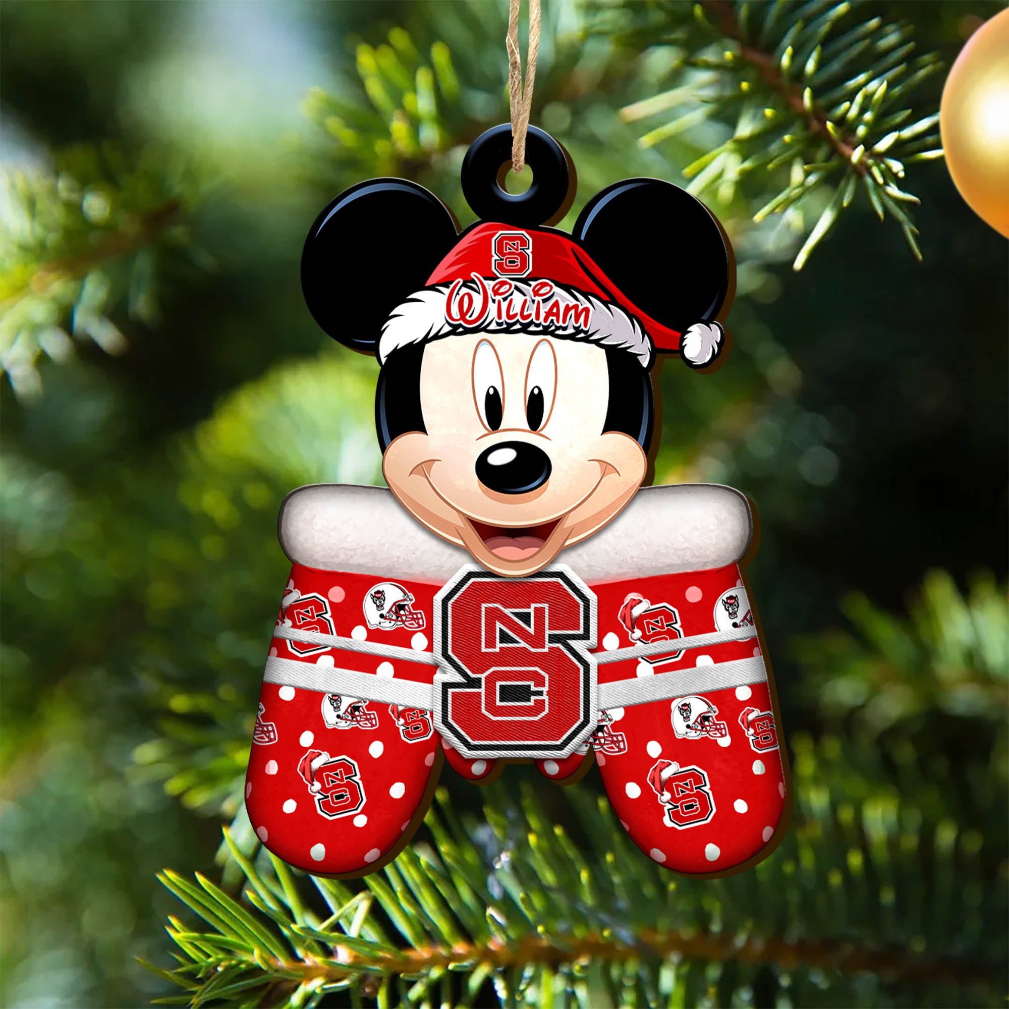 NC State Wolfpack Team Wooden Ornament 2024 Version Personalized Your Name, Christmas Gifts For Fan, Christmas Tree Decorations ETHY-53360