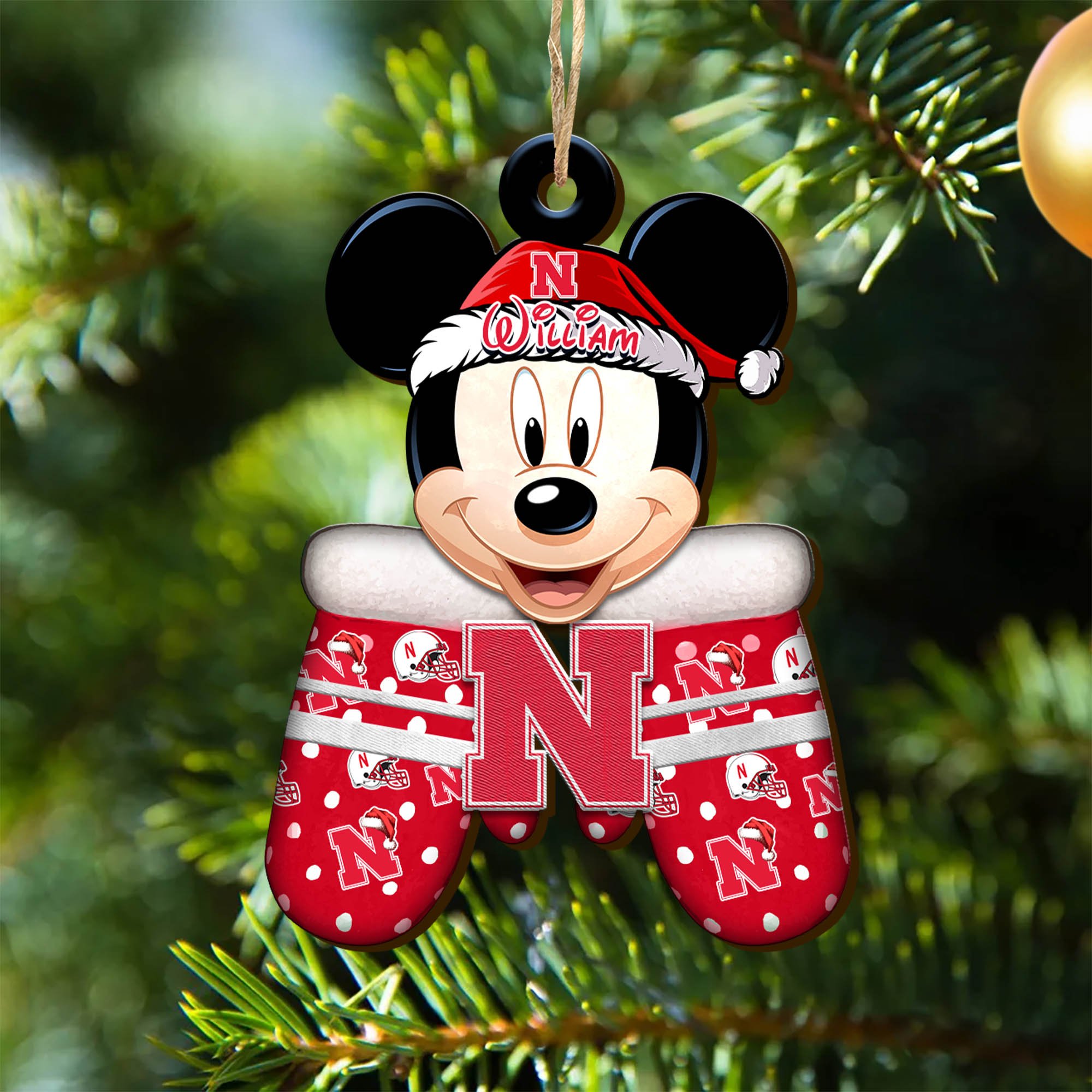 Nebraska Cornhuskers Team Wooden Ornament 2024 Version Personalized Your Name, Christmas Gifts For Fan, Christmas Tree Decorations ETHY-53360