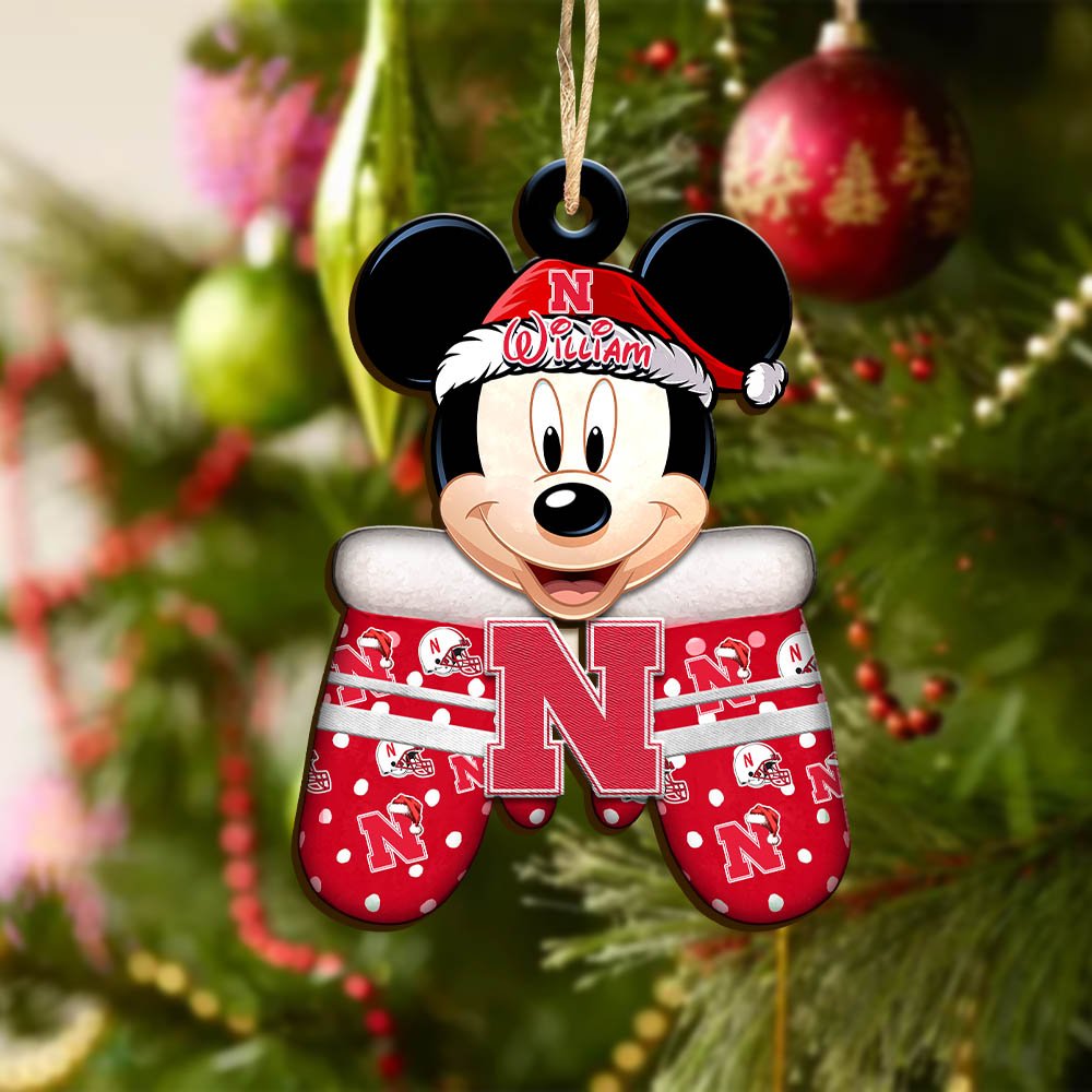 Alternative view of Nebraska Cornhuskers Team Wooden Ornament 2024 Version Personalized Your Name, Christmas Gifts For Fan, Christmas Tree Decorations ETHY-53360