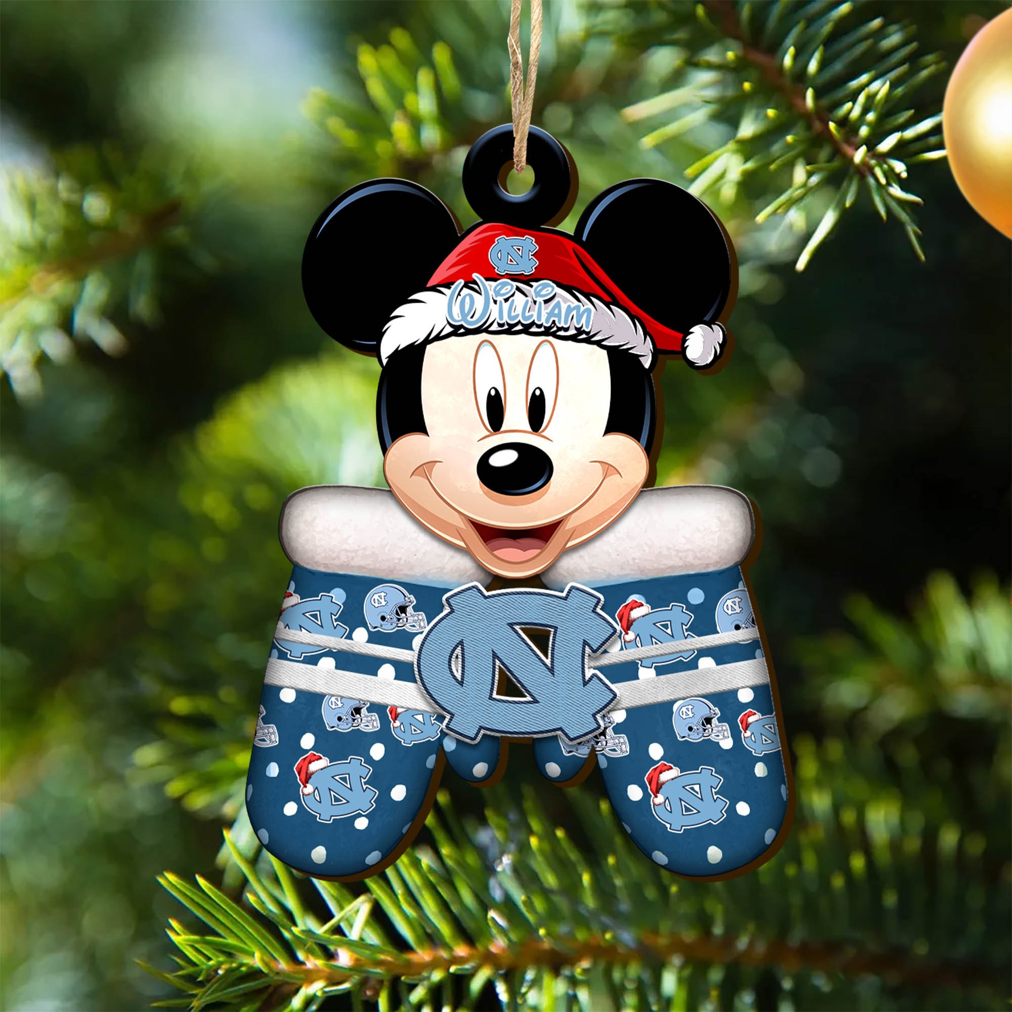 North Carolina Tar Heels Team Wooden Ornament 2024 Version Personalized Your Name, Christmas Gifts For Fan, Christmas Tree Decorations ETHY-53360