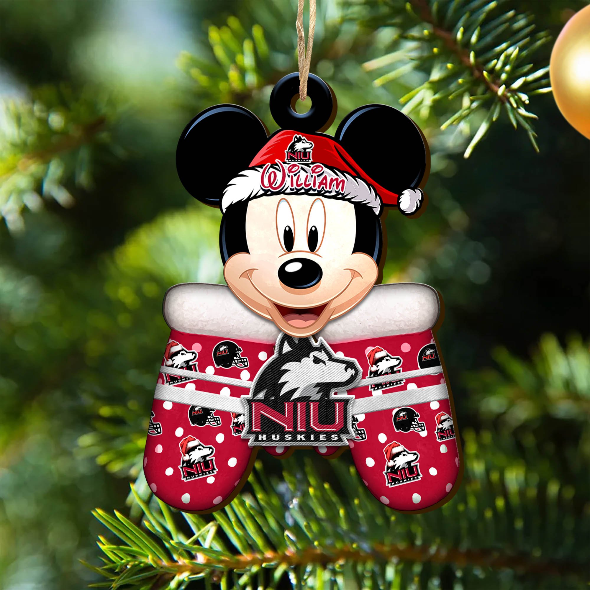 Northern Illinois Huskies Team Wooden Ornament 2024 Version Personalized Your Name, Christmas Gifts For Fan, Christmas Tree Decorations ETHY-53360