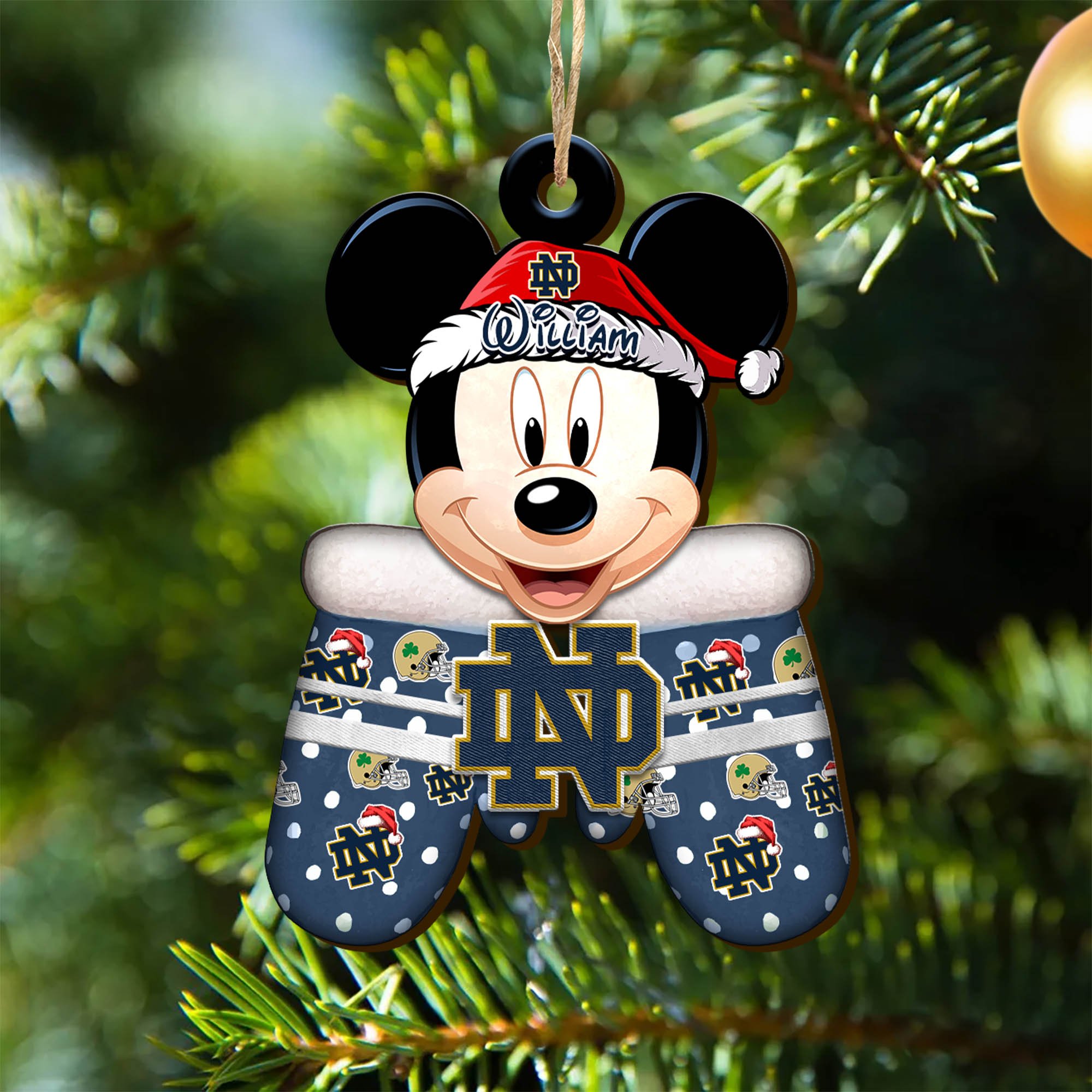 Notre Dame Fighting Irish Team Wooden Ornament 2024 Version Personalized Your Name, Christmas Gifts For Fan, Christmas Tree Decorations ETHY-53360