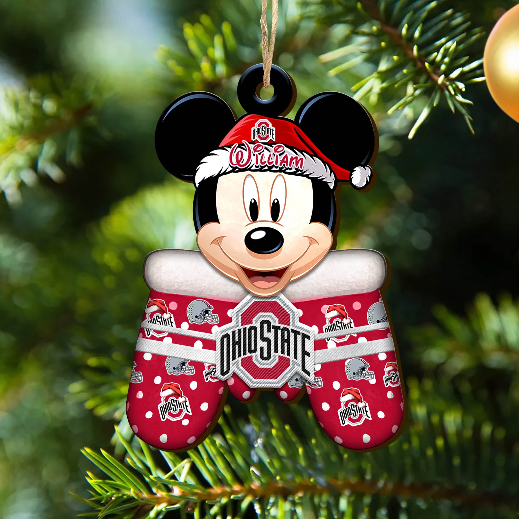 Ohio State Buckeyes Team Wooden Ornament 2024 Version Personalized Your Name, Christmas Gifts For Fan, Christmas Tree Decorations ETHY-53360