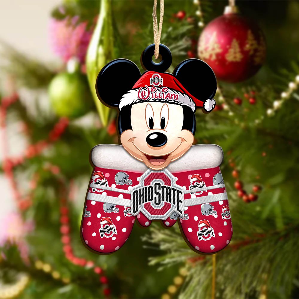 Alternative view of Ohio State Buckeyes Team Wooden Ornament 2024 Version Personalized Your Name, Christmas Gifts For Fan, Christmas Tree Decorations ETHY-53360
