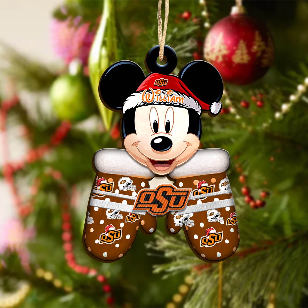 Alternative view of Oklahoma State Cowboys Team Wooden Ornament 2024 Version Personalized Your Name, Christmas Gifts For Fan, Christmas Tree Decorations ETHY-53360