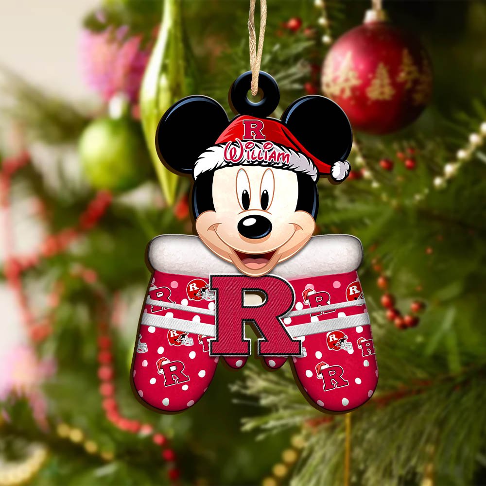 Alternative view of Rutgers Scarlet Knights Team Wooden Ornament 2024 Version Personalized Your Name, Christmas Gifts For Fan, Christmas Tree Decorations ETHY-53360