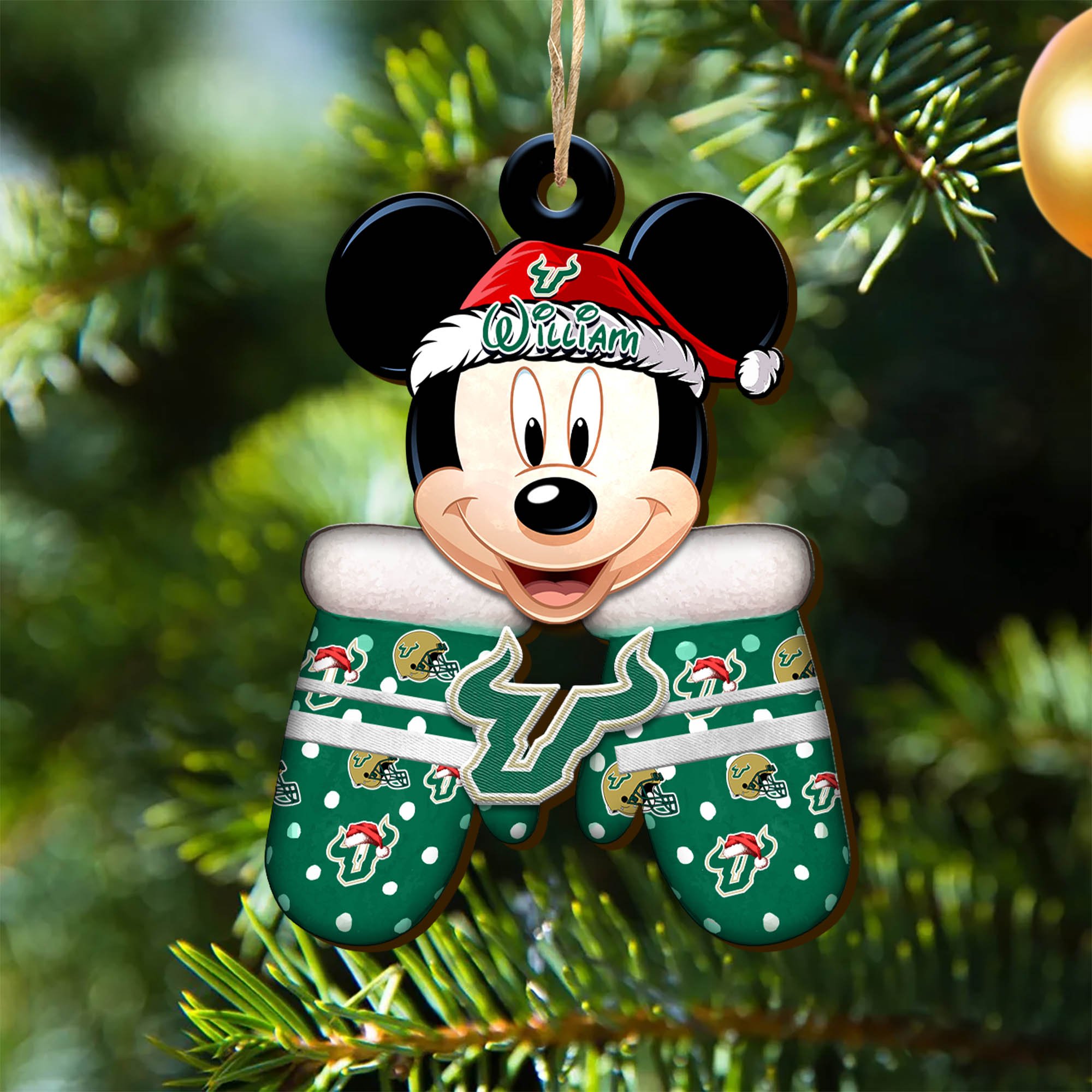 South Florida Bulls Team Wooden Ornament 2024 Version Personalized Your Name, Christmas Gifts For Fan, Christmas Tree Decorations ETHY-53360