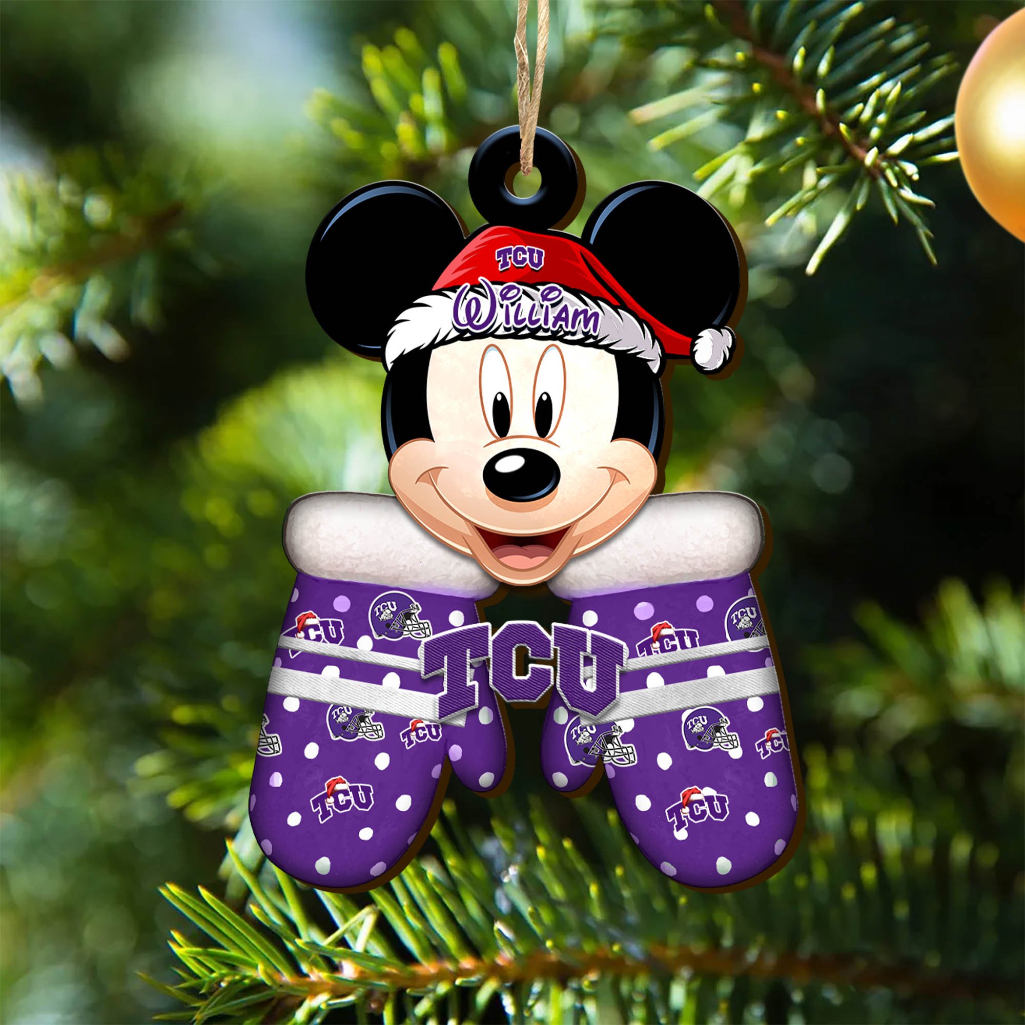 TCU Horned Frogs Team Wooden Ornament 2024 Version Personalized Your Name, Christmas Gifts For Fan, Christmas Tree Decorations ETHY-53360