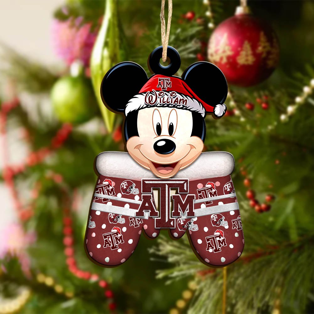 Alternative view of Texas A&M Aggies Team Wooden Ornament 2024 Version Personalized Your Name, Christmas Gifts For Fan, Christmas Tree Decorations ETHY-53360