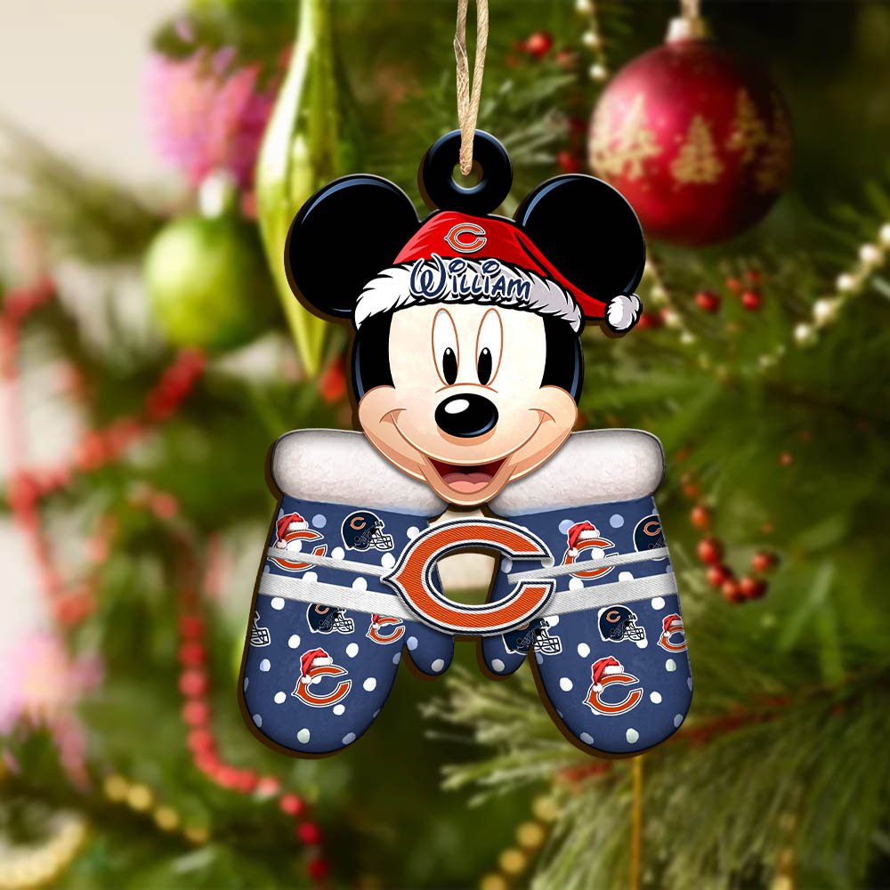 Alternative view of Chicago Bears Team Wooden Ornament 2024 Version Personalized Your Name, Christmas Gifts For Fan, Christmas Tree Decorations ETHY-53360