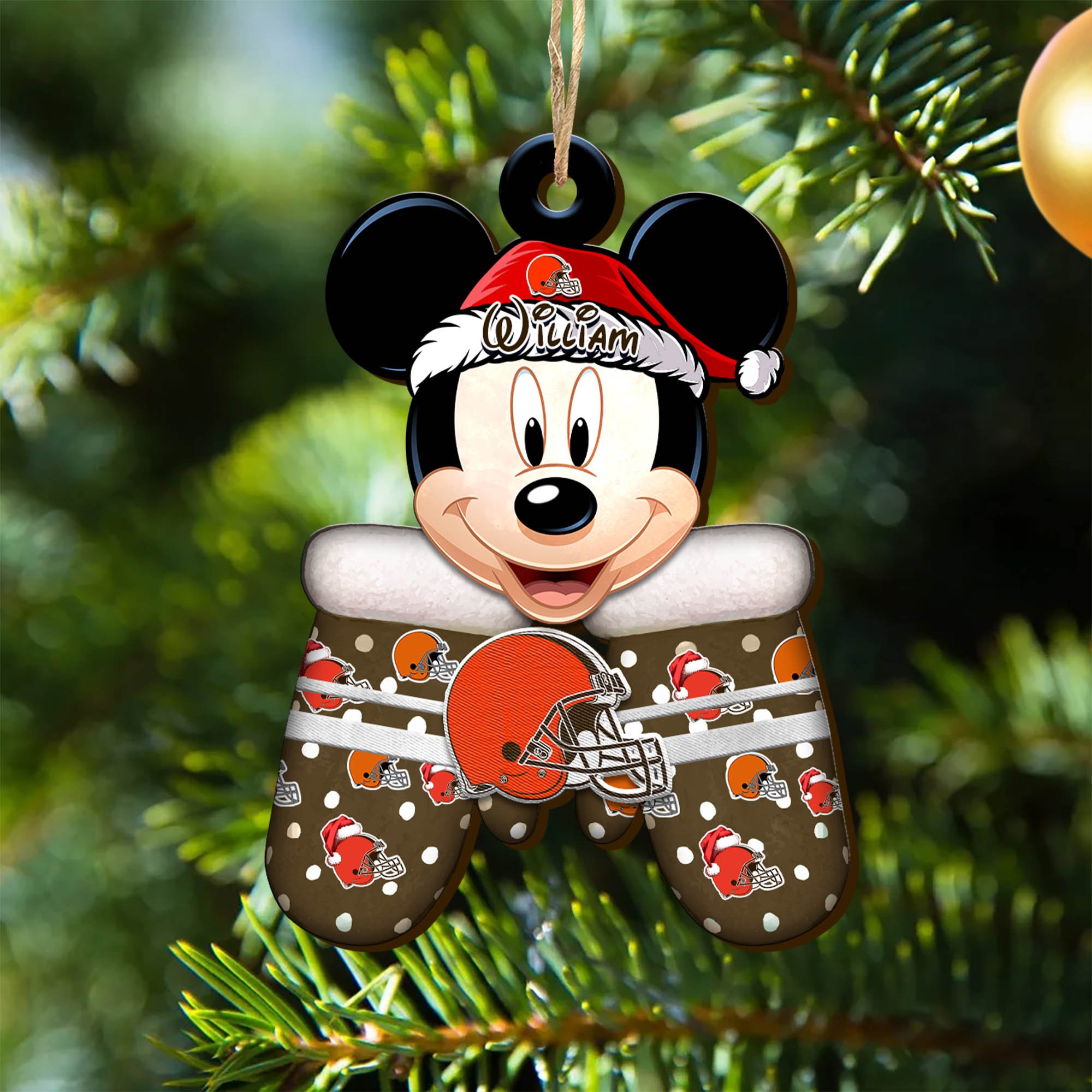 Cleveland Browns Team Wooden Ornament 2024 Version Personalized Your Name, Christmas Gifts For Fan, Christmas Tree Decorations ETHY-53360