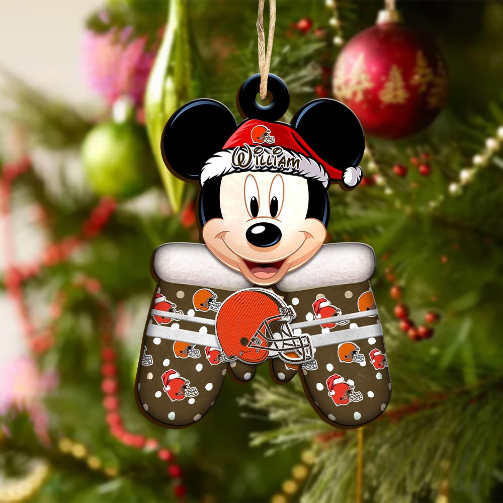 Alternative view of Cleveland Browns Team Wooden Ornament 2024 Version Personalized Your Name, Christmas Gifts For Fan, Christmas Tree Decorations ETHY-53360