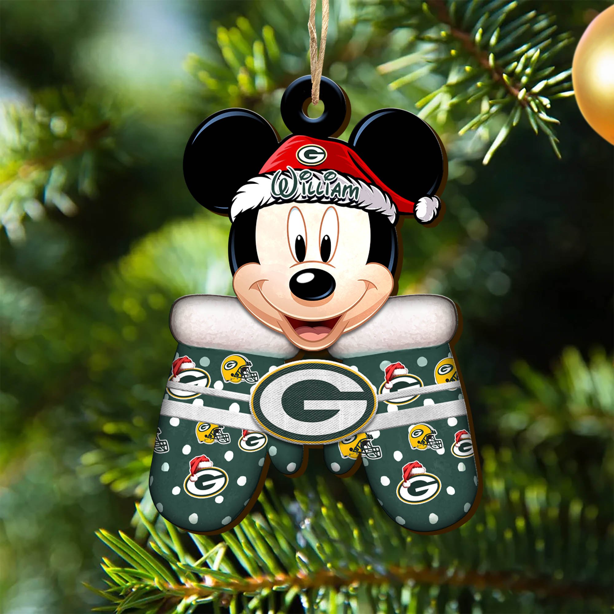 Green Bay Packers Team Wooden Ornament 2024 Version Personalized Your Name, Christmas Gifts For Fan, Christmas Tree Decorations ETHY-53360