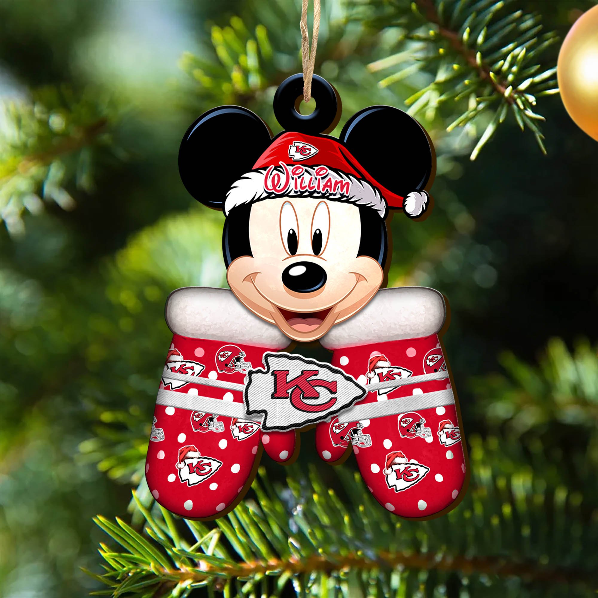 Kansas City Chiefs Team Wooden Ornament 2024 Version Personalized Your Name, Christmas Gifts For Fan, Christmas Tree Decorations ETHY-53360