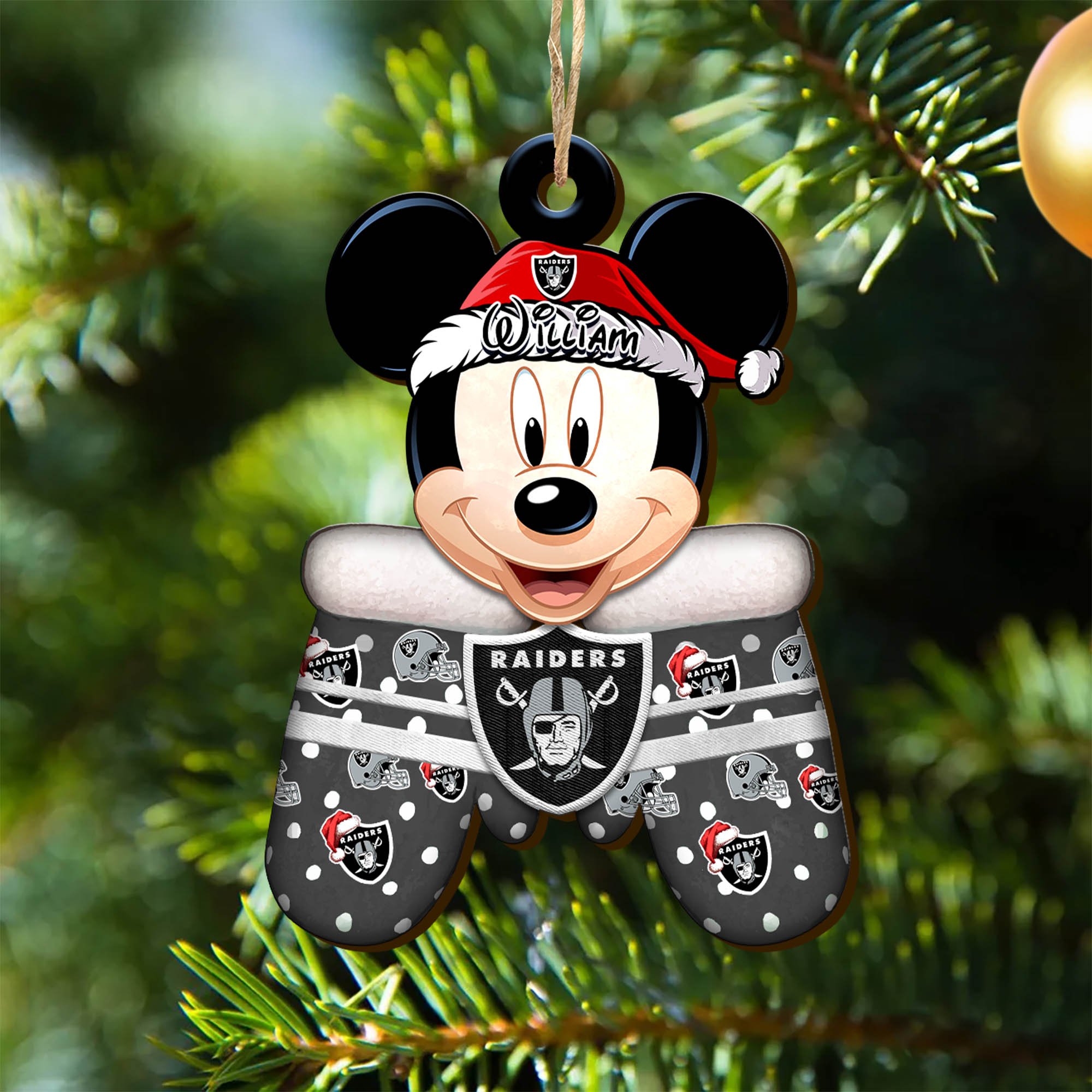Las Vegas Raiders Team Wooden Ornament 2024 Version Personalized Your Name, Christmas Gifts For Fan, Christmas Tree Decorations ETHY-53360