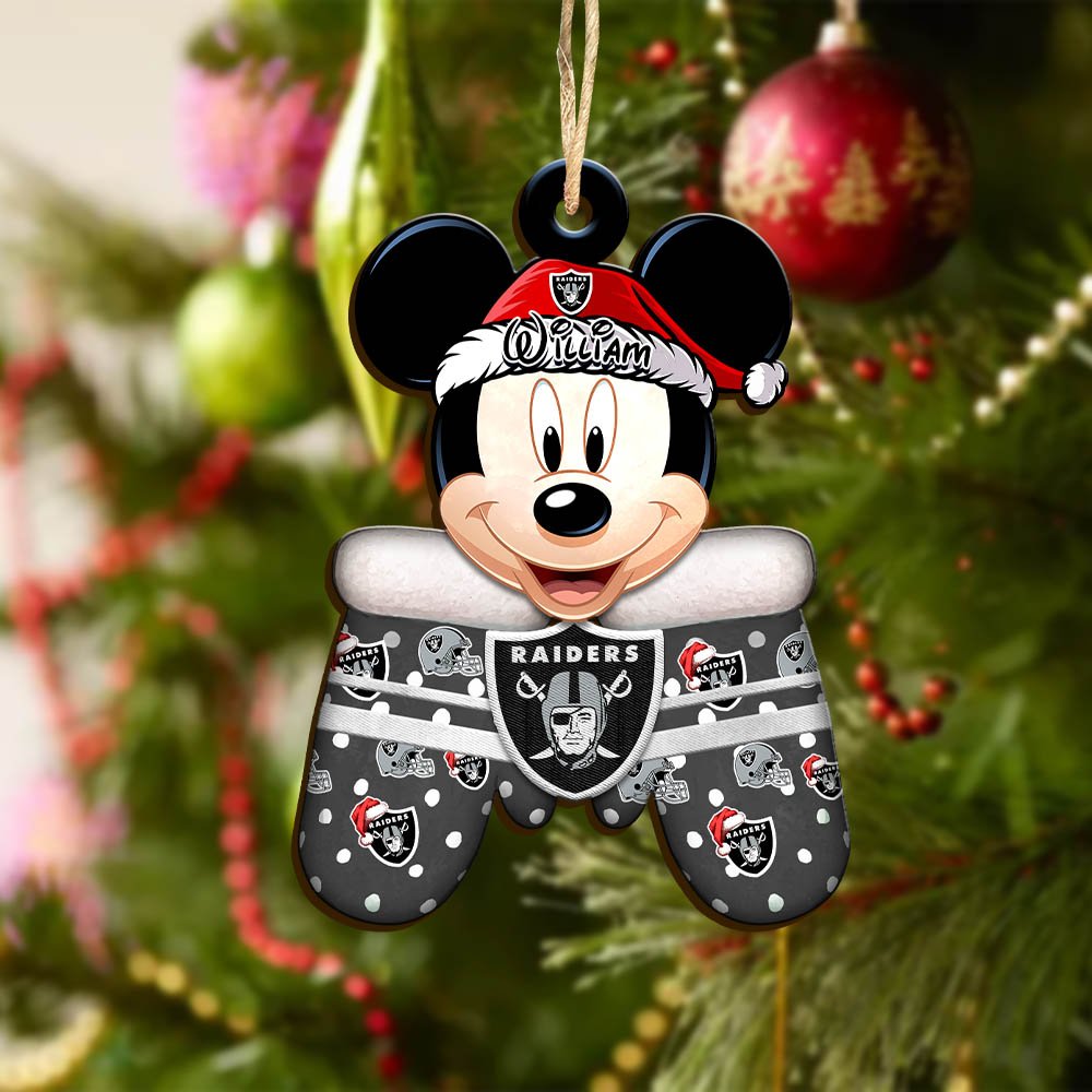 Alternative view of Las Vegas Raiders Team Wooden Ornament 2024 Version Personalized Your Name, Christmas Gifts For Fan, Christmas Tree Decorations ETHY-53360