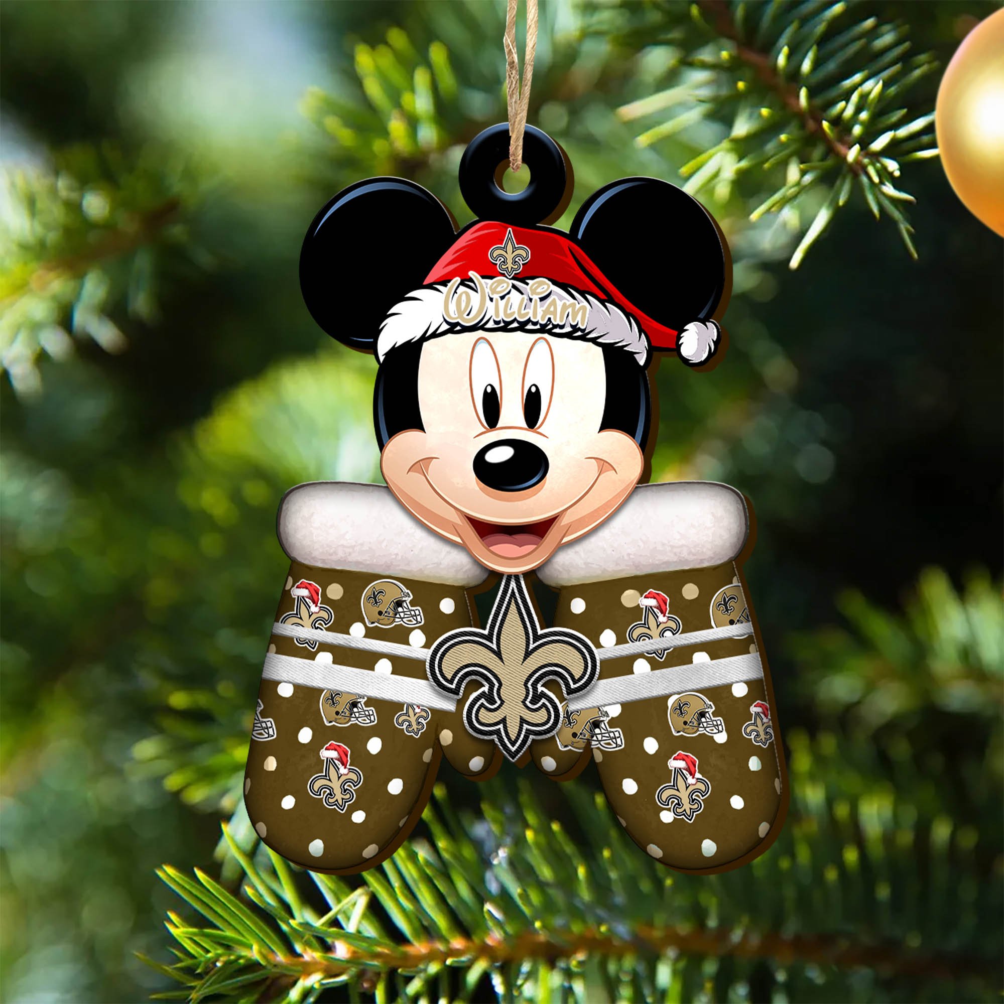 New Orleans Saints Team Wooden Ornament 2024 Version Personalized Your Name, Christmas Gifts For Fan, Christmas Tree Decorations ETHY-53360