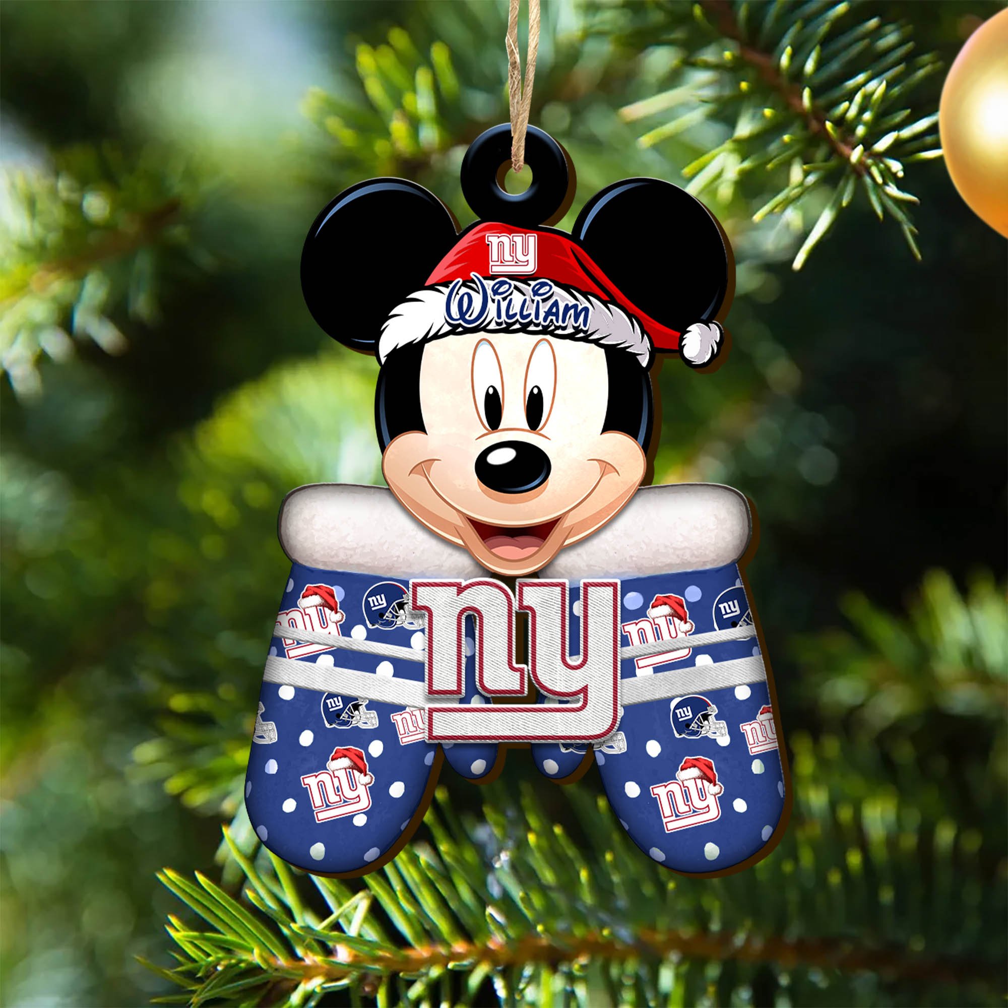 New York Giants Team Wooden Ornament 2024 Version Personalized Your Name, Christmas Gifts For Fan, Christmas Tree Decorations ETHY-53360