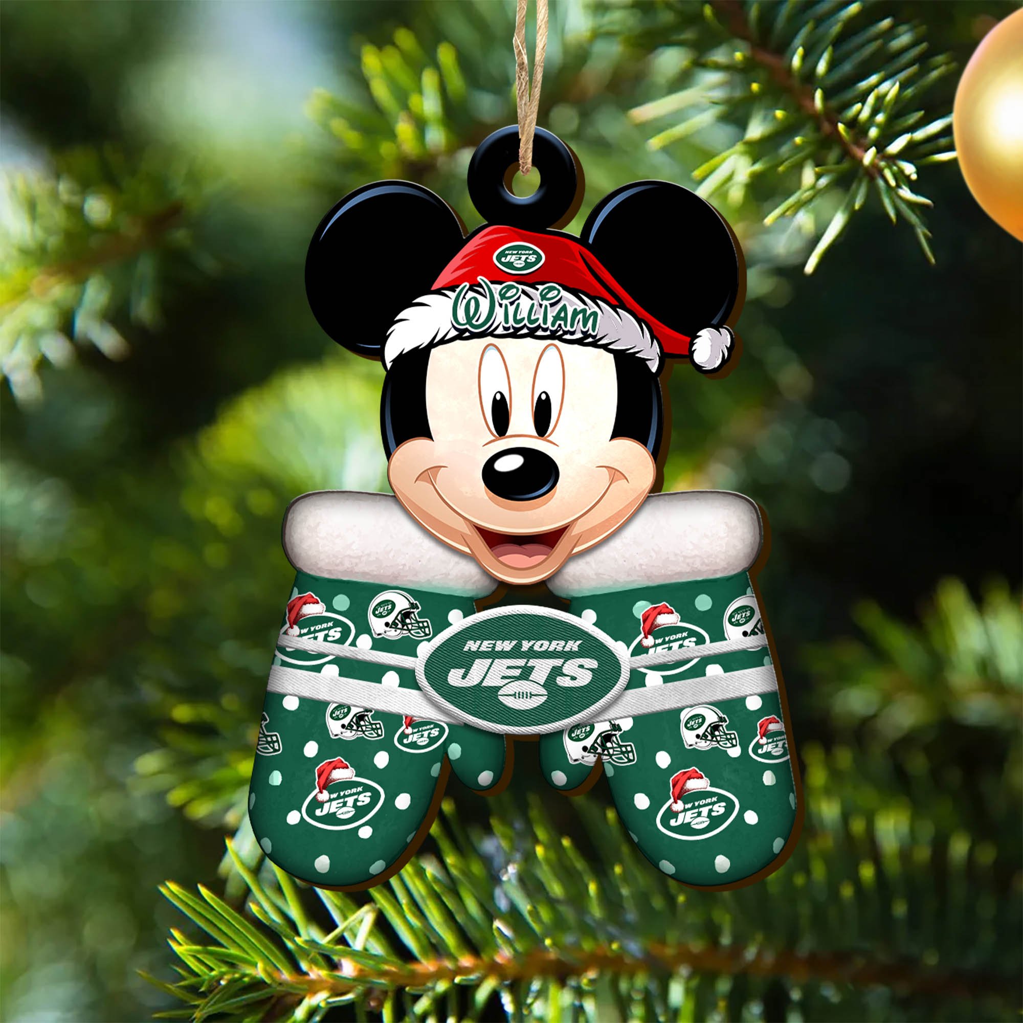 New York Jets Team Wooden Ornament 2024 Version Personalized Your Name, Christmas Gifts For Fan, Christmas Tree Decorations ETHY-53360