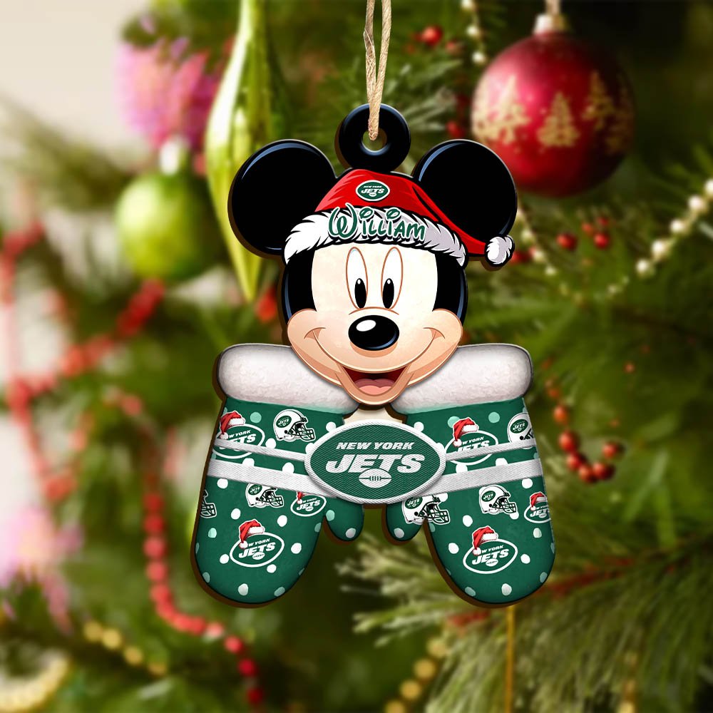 Alternative view of New York Jets Team Wooden Ornament 2024 Version Personalized Your Name, Christmas Gifts For Fan, Christmas Tree Decorations ETHY-53360