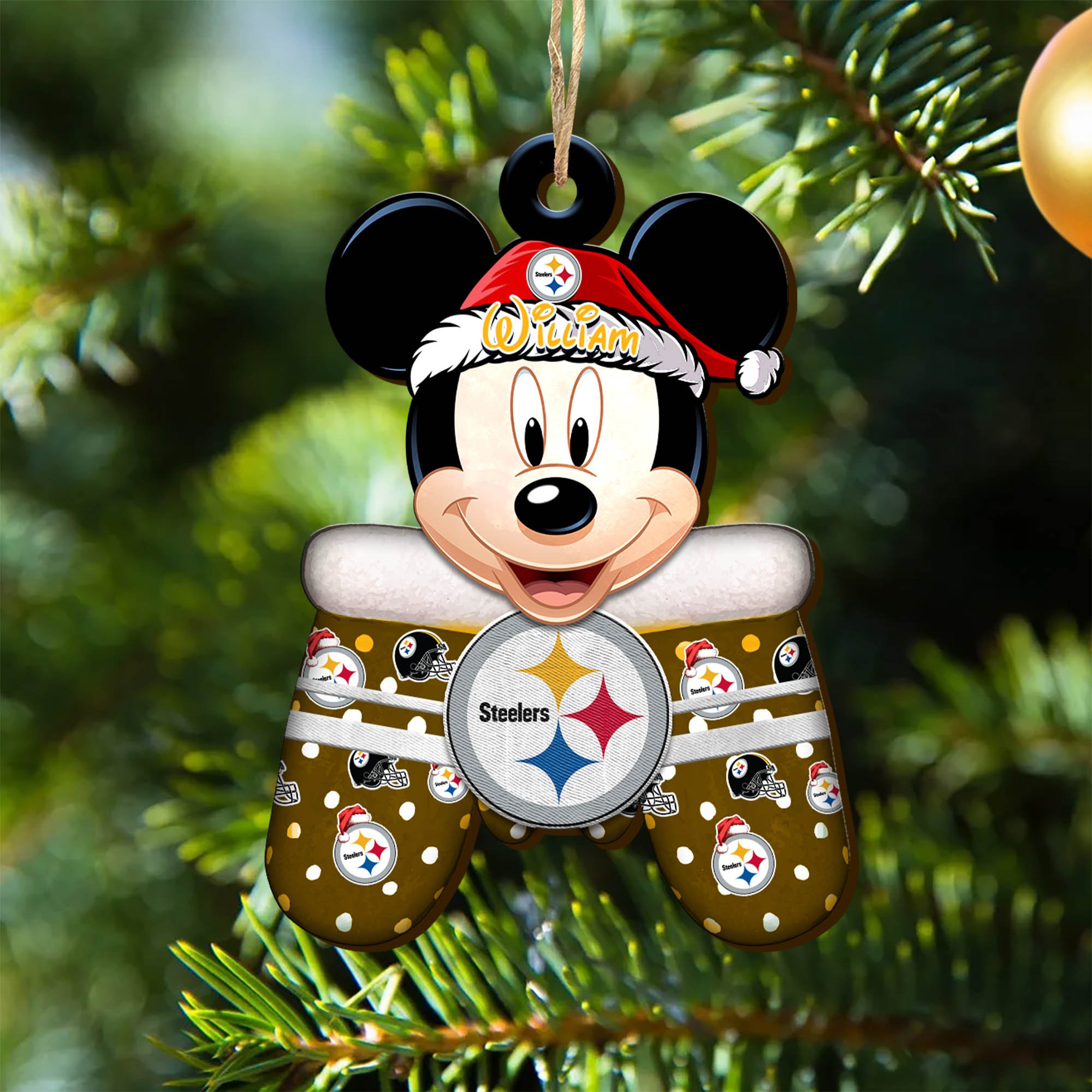 Pittsburgh Steelers Team Wooden Ornament 2024 Version Personalized Your Name, Christmas Gifts For Fan, Christmas Tree Decorations ETHY-53360