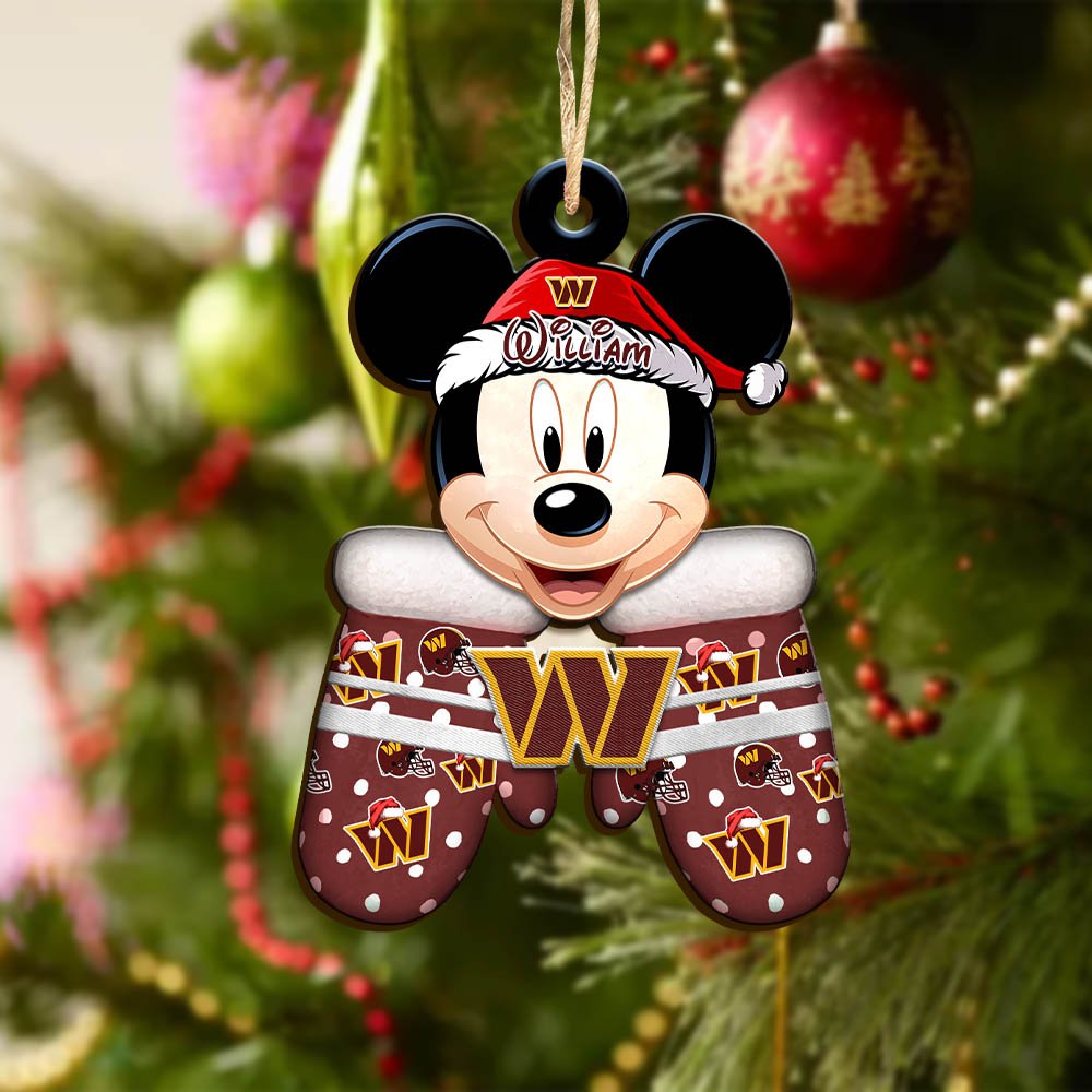Alternative view of Washington Commanders Team Wooden Ornament 2024 Version Personalized Your Name, Christmas Gifts For Fan, Christmas Tree Decorations ETHY-53360