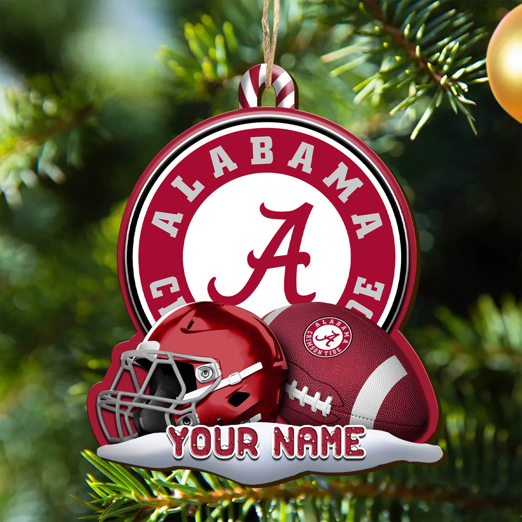 Alabama Crimson Tide Sport Wooden Ornament 2024 Version Customized Your Name, Christmas Gifts For Sport Fan, Christmas Decorations Sport ETHY-53468