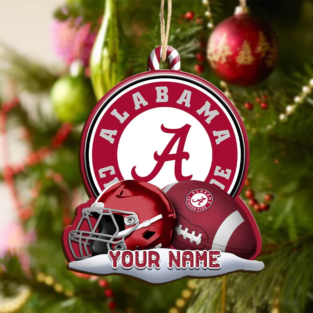 Alternative view of Alabama Crimson Tide Sport Wooden Ornament 2024 Version Customized Your Name, Christmas Gifts For Sport Fan, Christmas Decorations Sport ETHY-53468