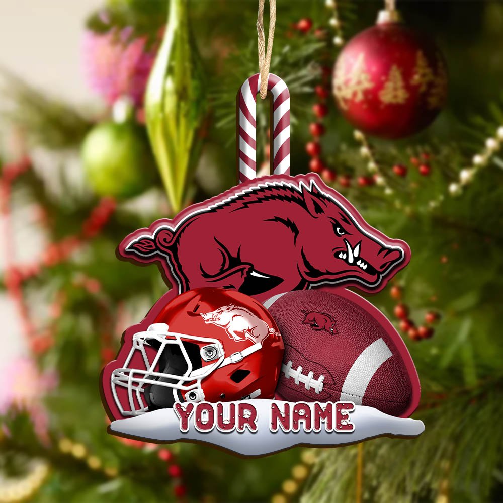 Alternative view of Arkansas Razorbacks Sport Wooden Ornament 2024 Version Customized Your Name, Christmas Gifts For Sport Fan, Christmas Decorations Sport ETHY-53468