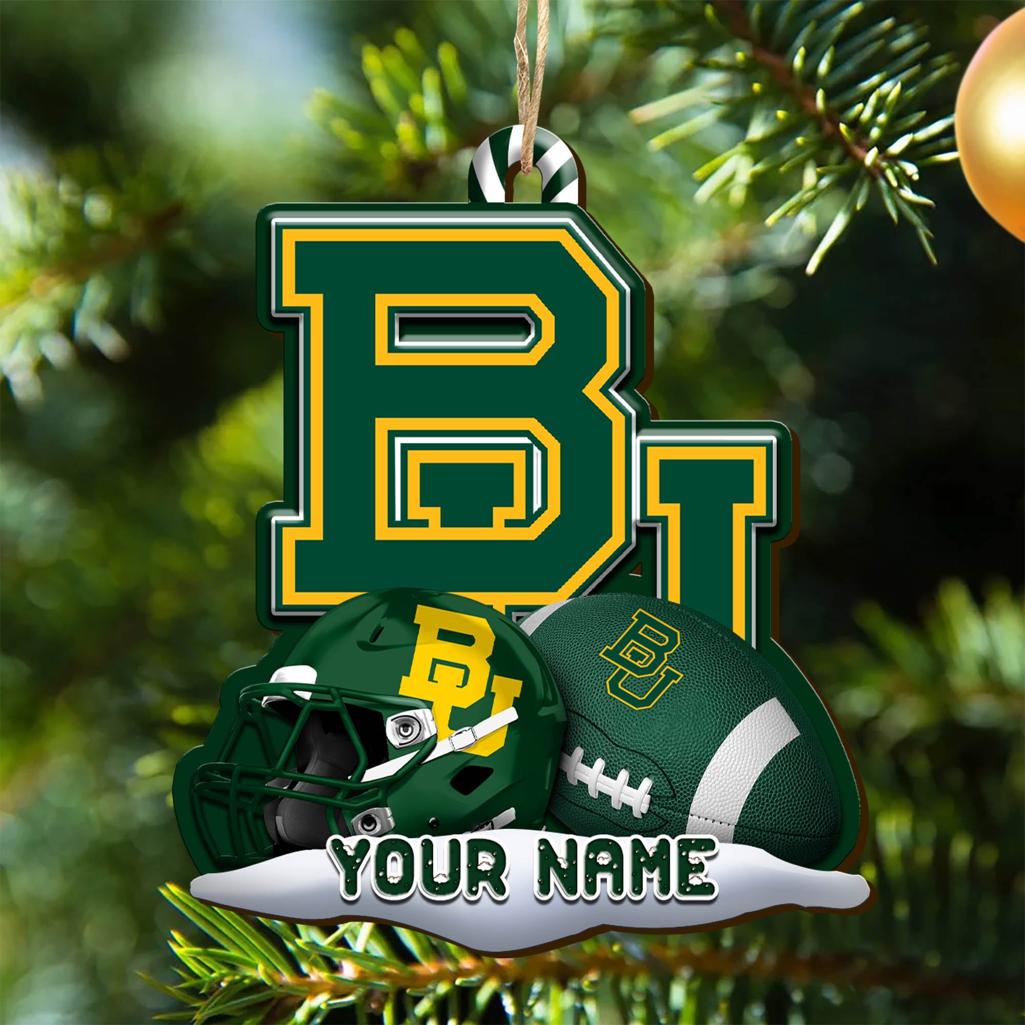 Baylor Bears Sport Wooden Ornament 2024 Version Customized Your Name, Christmas Gifts For Sport Fan, Christmas Decorations Sport ETHY-53468